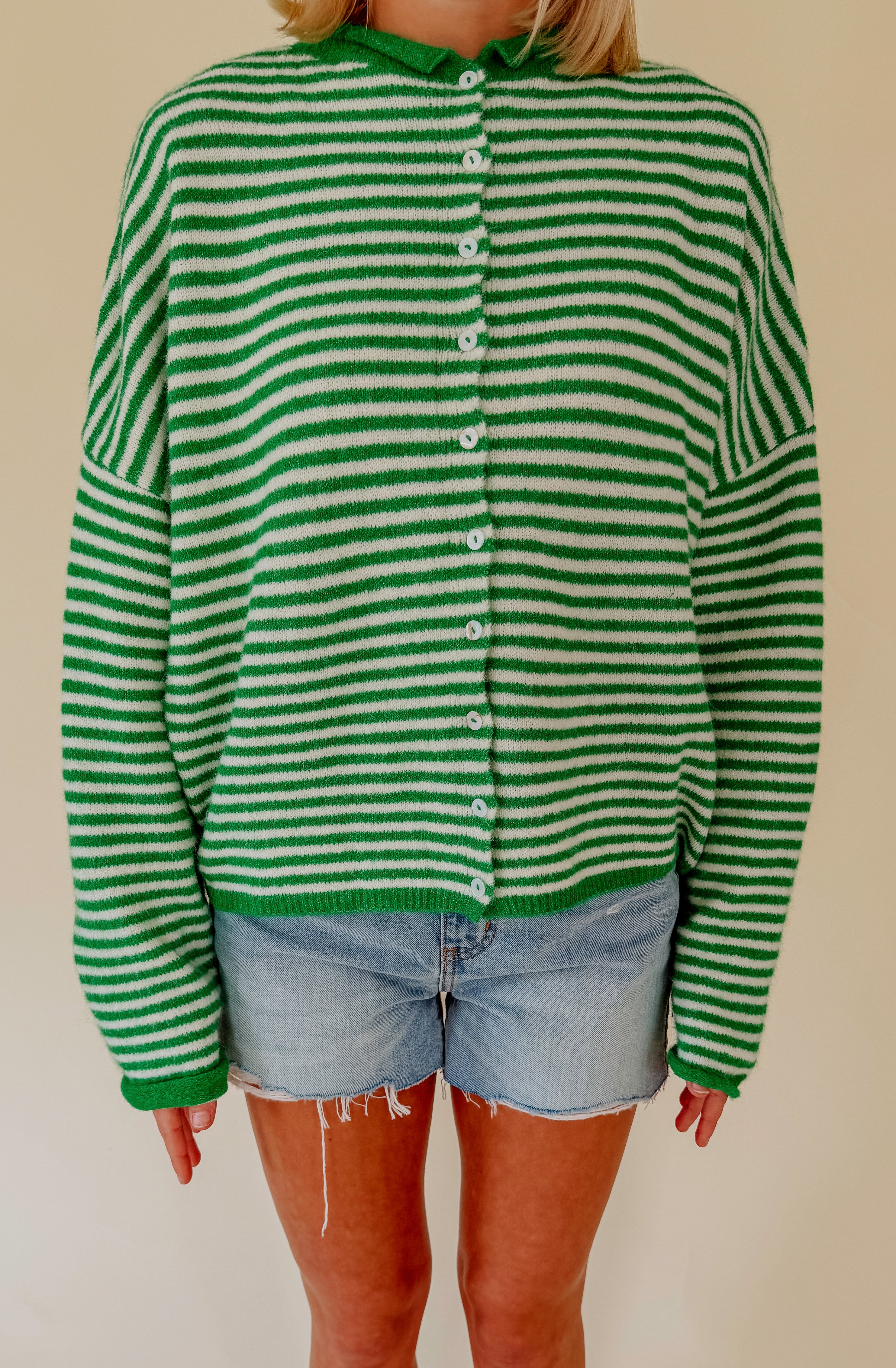 LUCK OF IT ALL STRIPED CARDIGAN