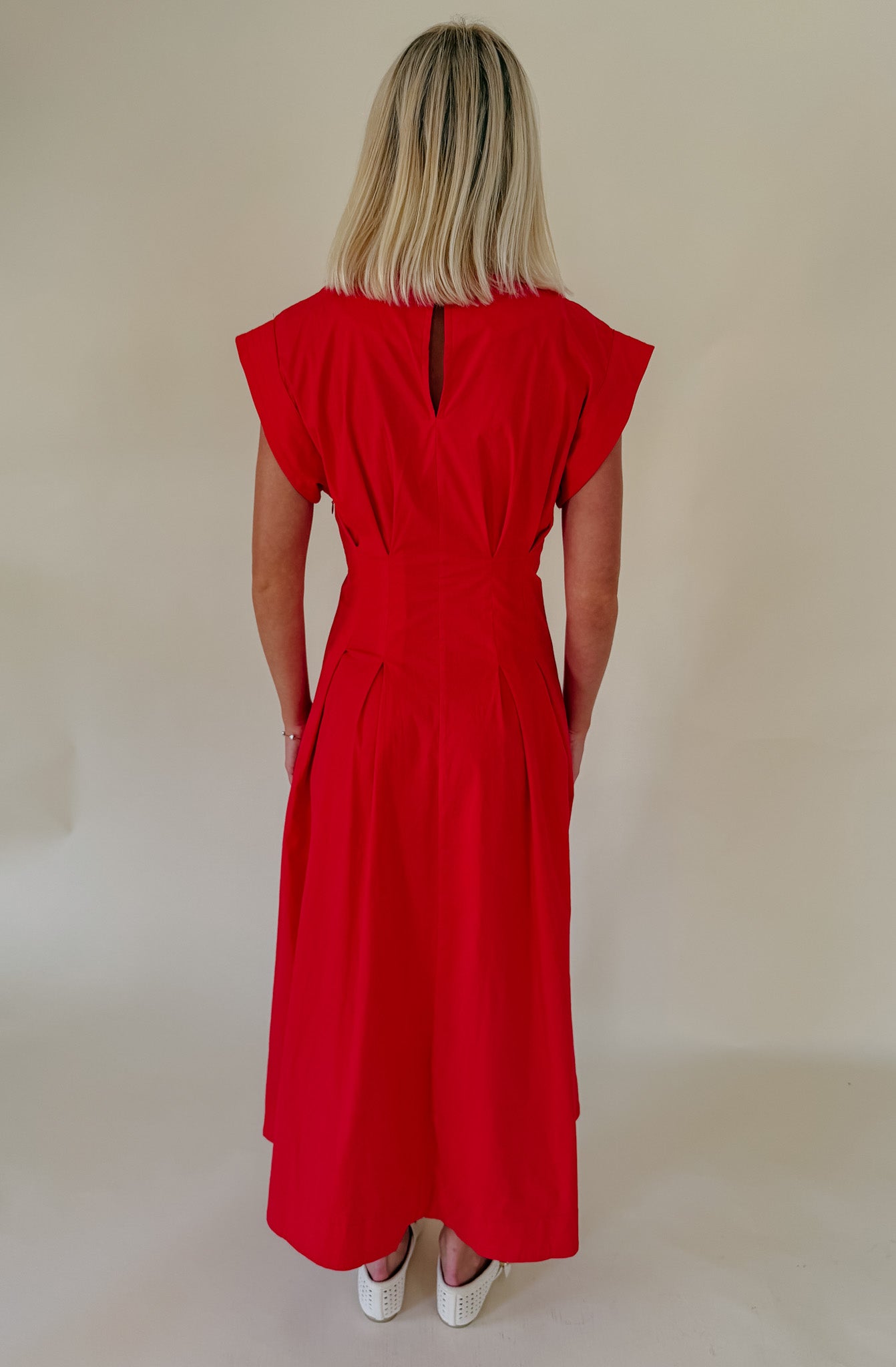 THE ONE OF A KIND POPLIN BLEND MIDI DRESS