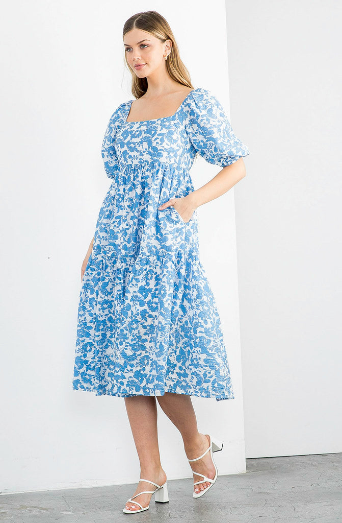 OFF THE COAST MIDI DRESS