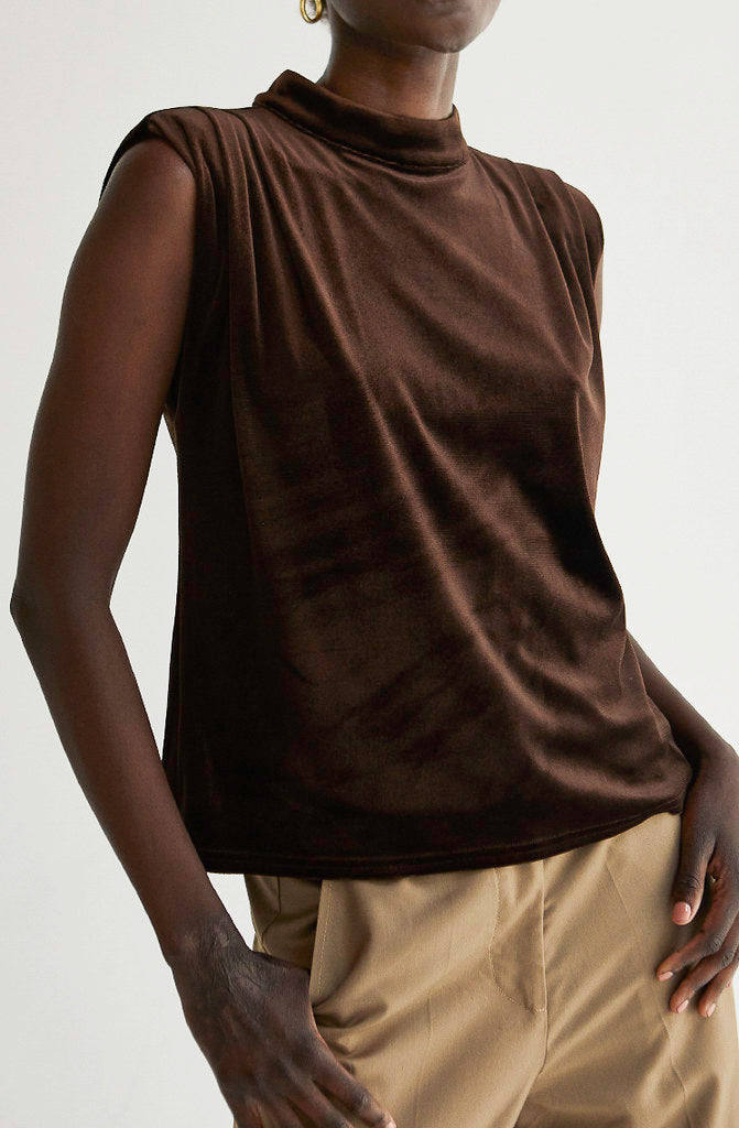 JOLENE MOCK NECK VELVET TOP