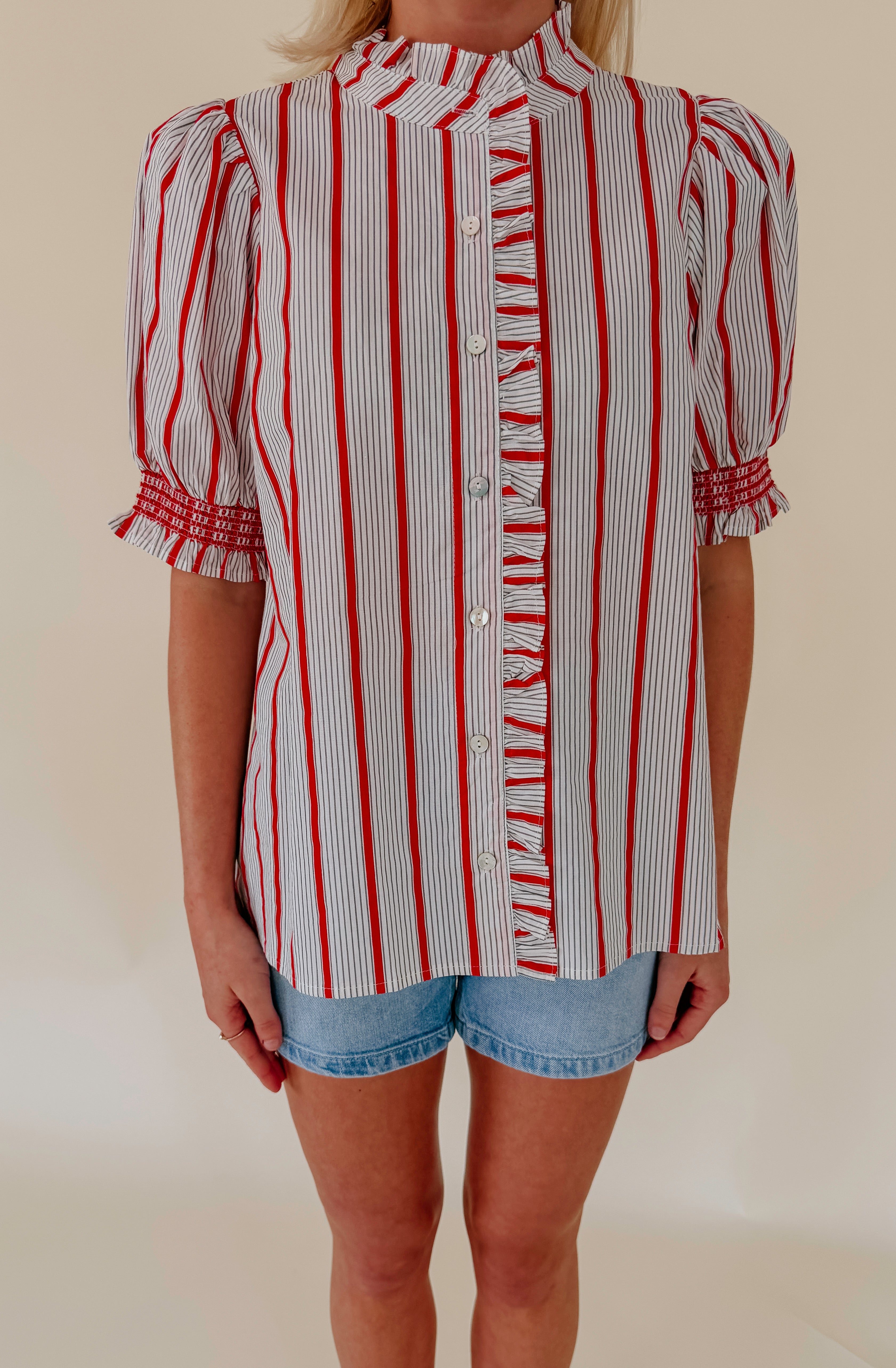 TIME FOR YOU BUTTONED BLOUSE