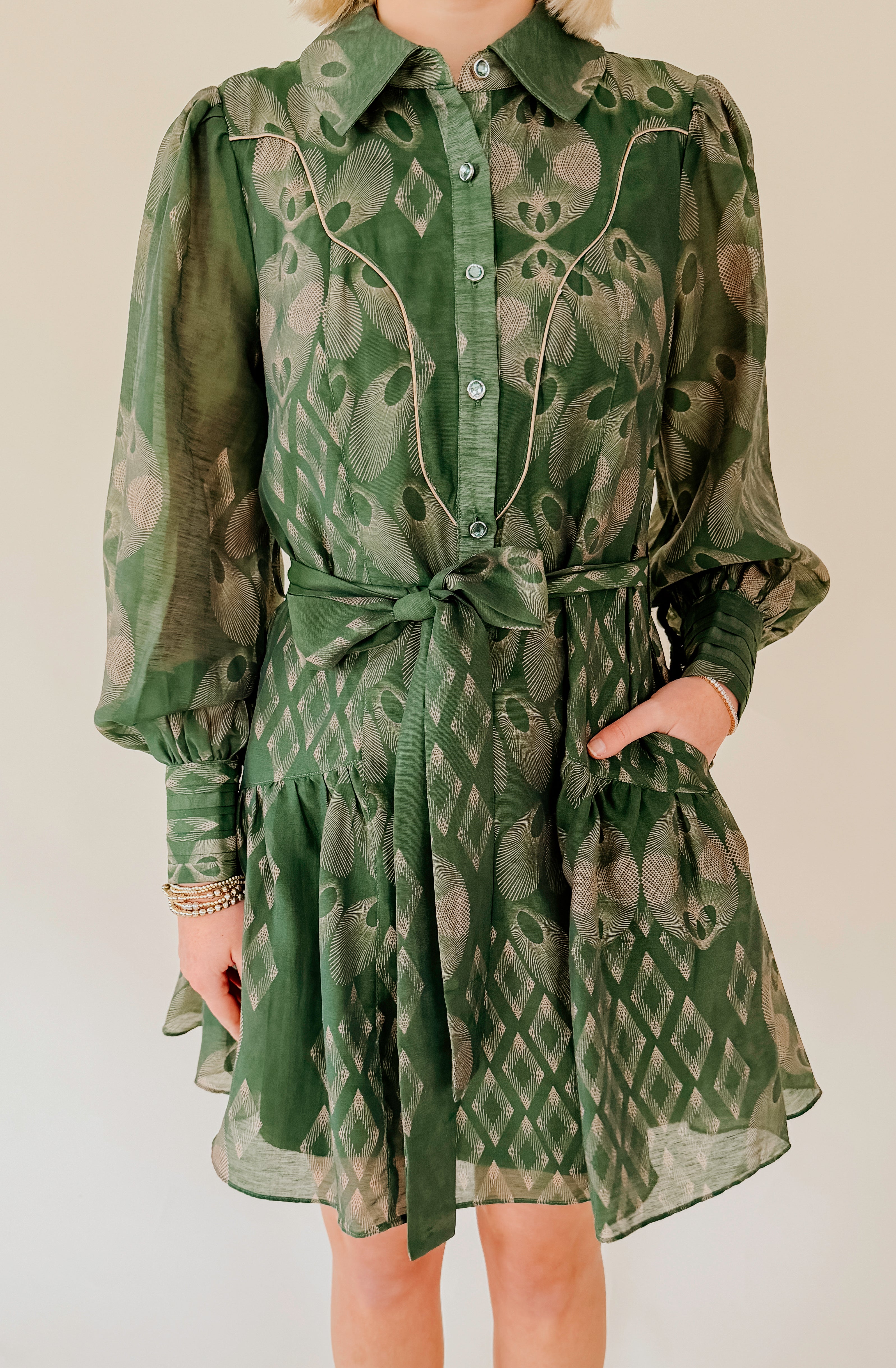 CIEBON ABBOTT PRINTED MINI DRESS