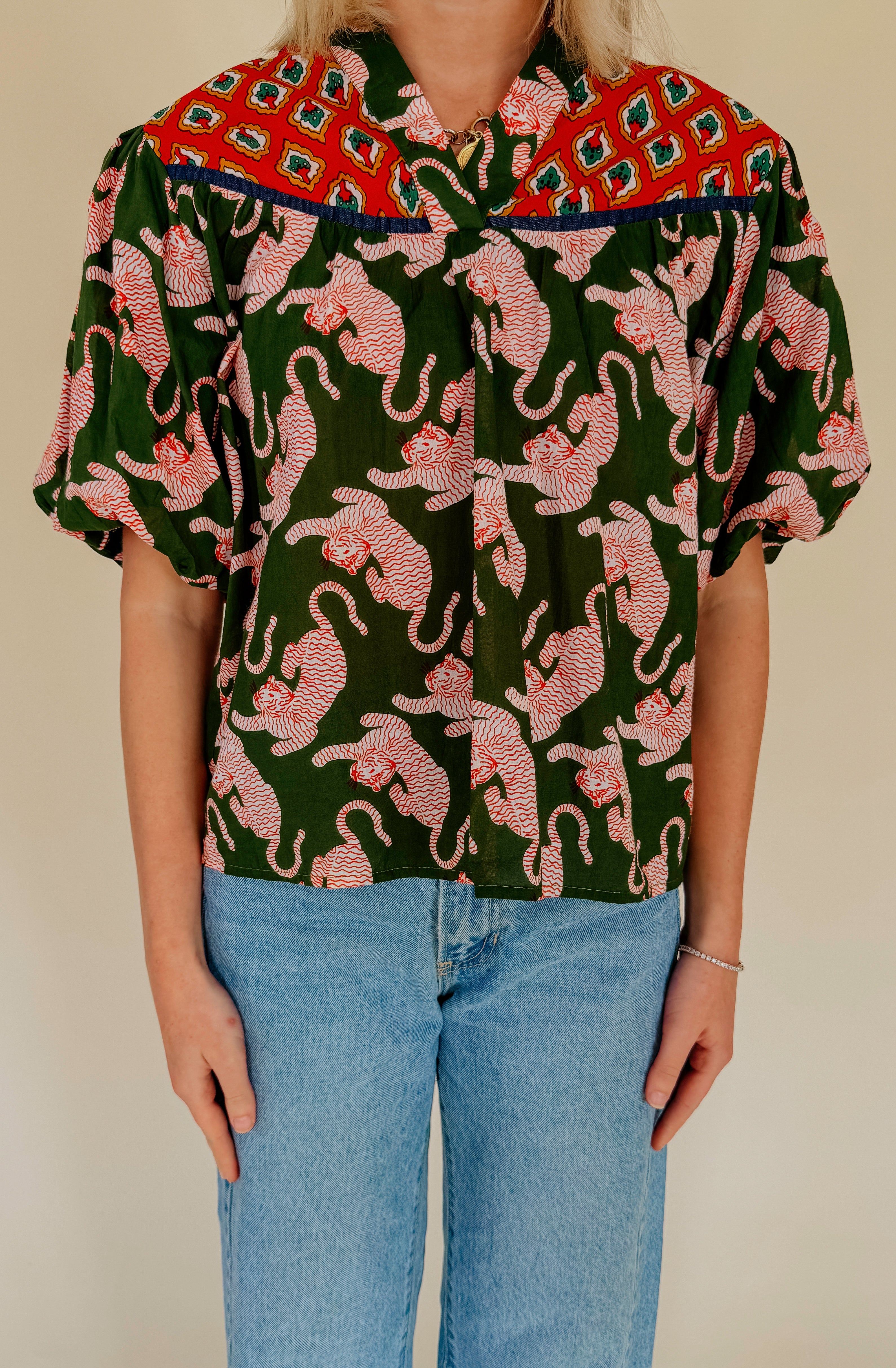 WILD ABOUT YOU PRINTED BLOUSE