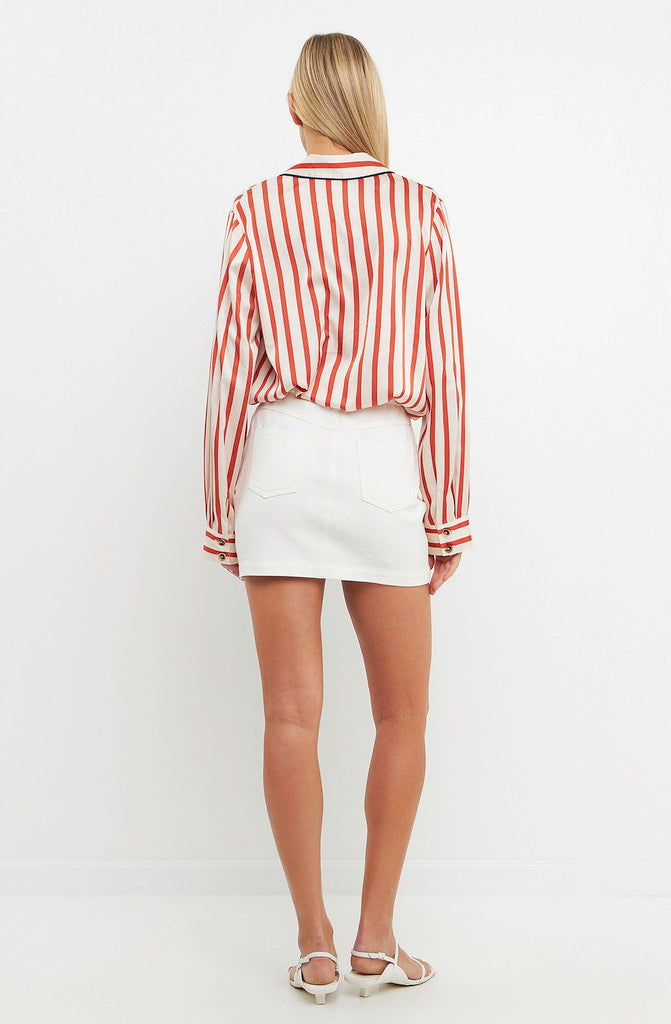 COLOR ME FALL SILKY BUTTON UP