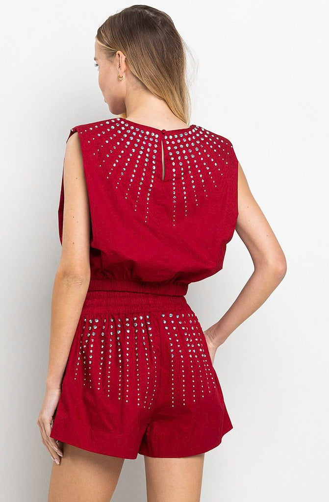 GAMEDAY GLAM RHINESTONE SHORTS