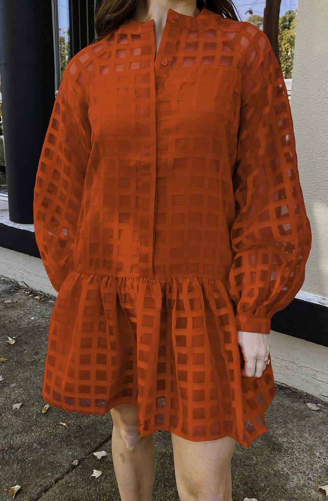 CALLED IT ORGANZA BUTTONED DRESS