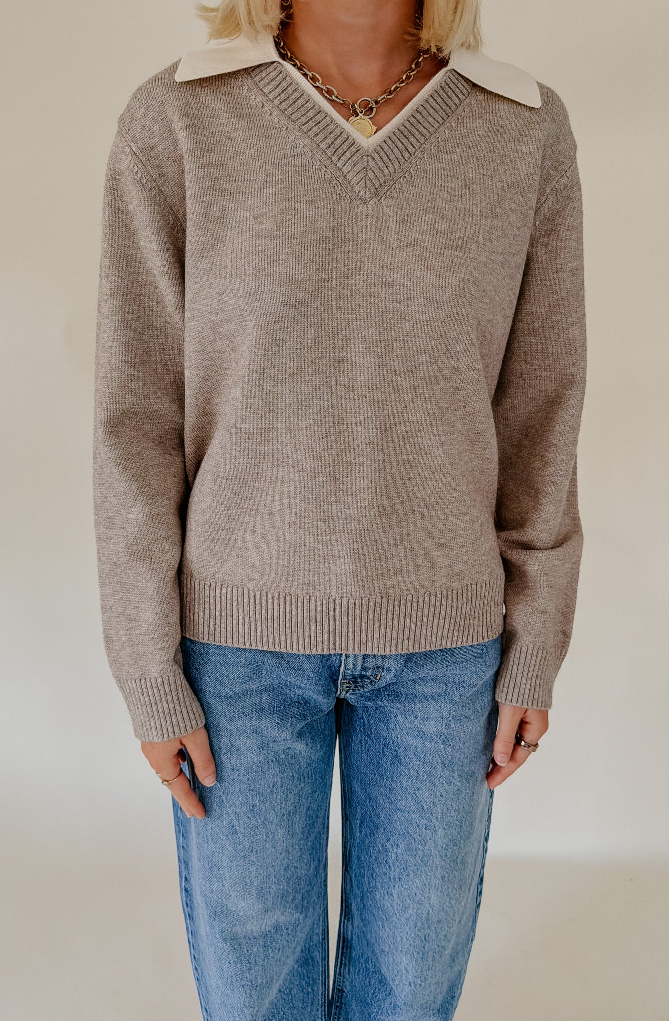 LAYERED FOR YOU COLLARED SWEATER