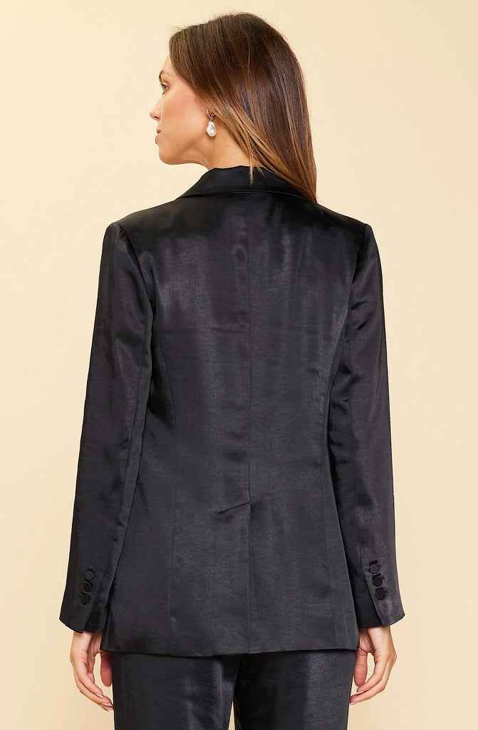 FALL MEETINGS ONE BUTTON SATIN BLAZER
