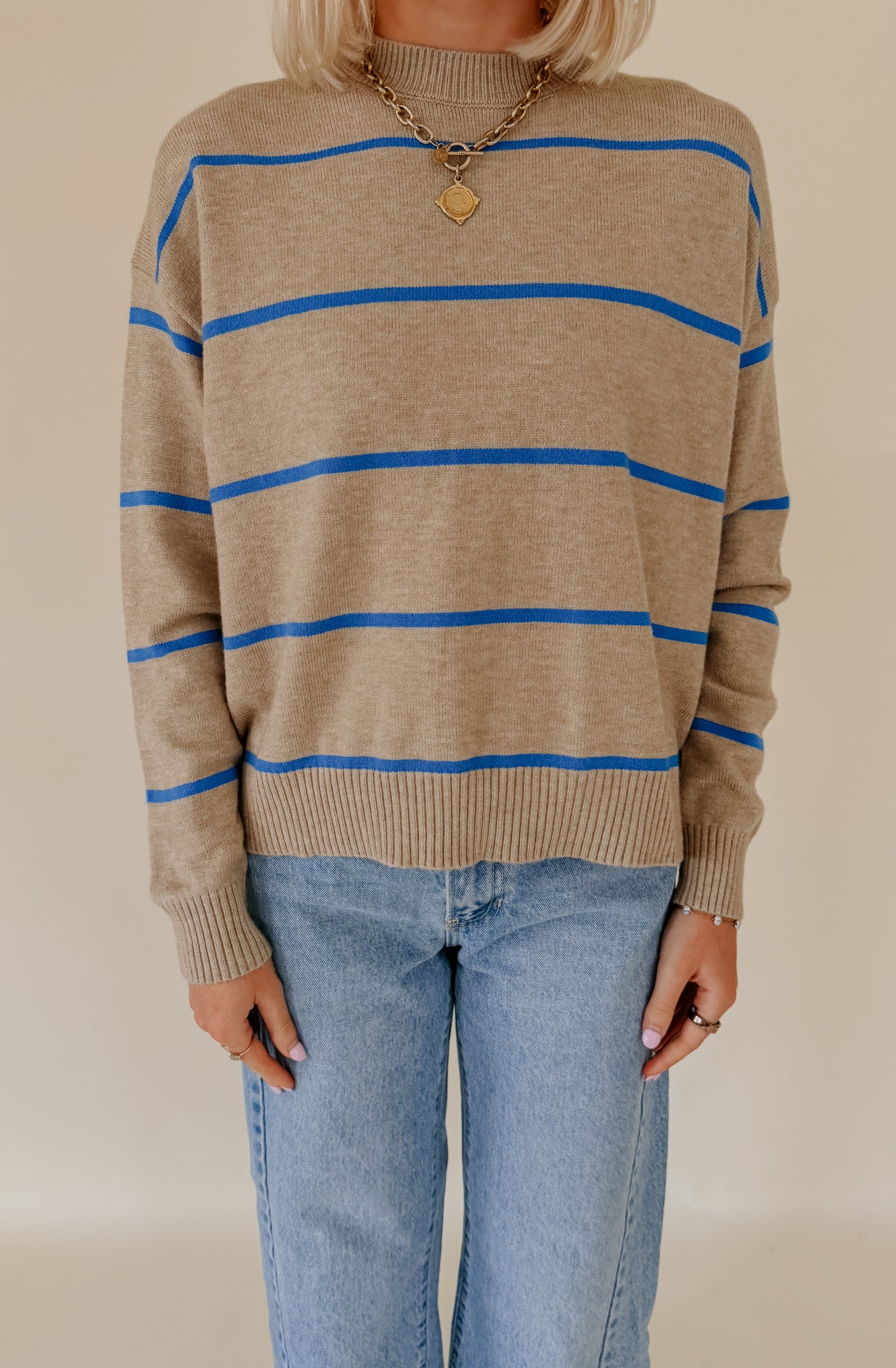 THATS MY CREW STRIPED KNIT SWEATER