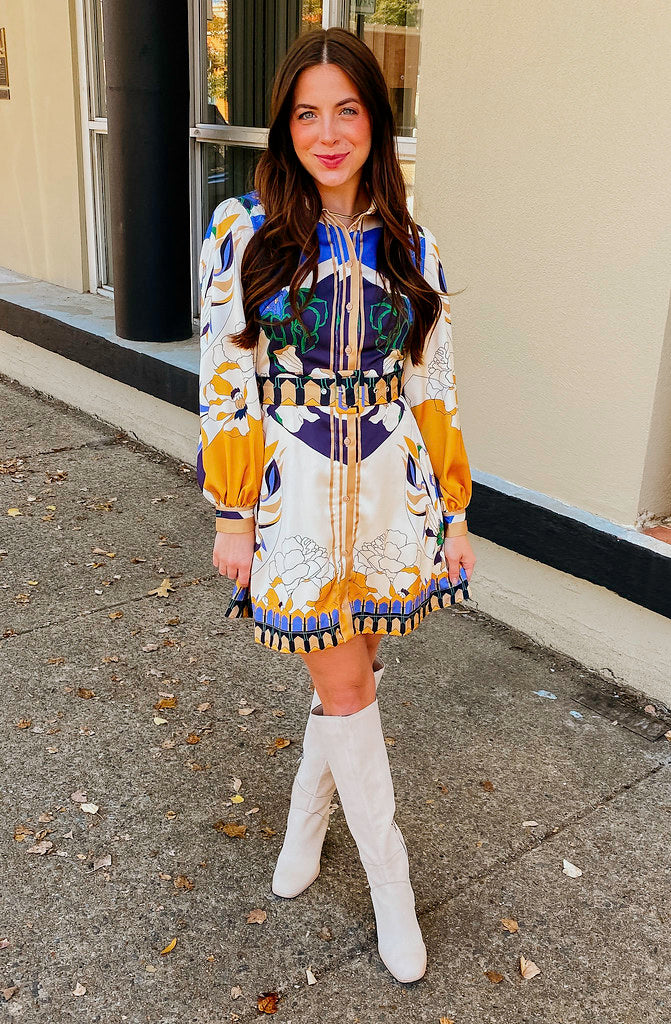 CIEBON BILLY LONG SLEEVED BELTED DRESS