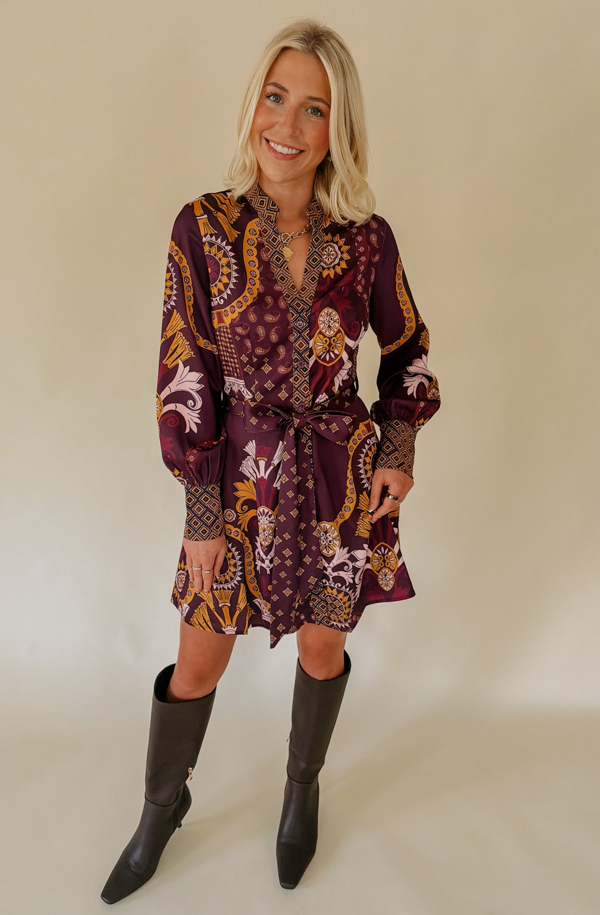 CIEBON ANTONIA BELTED MINI DRESS