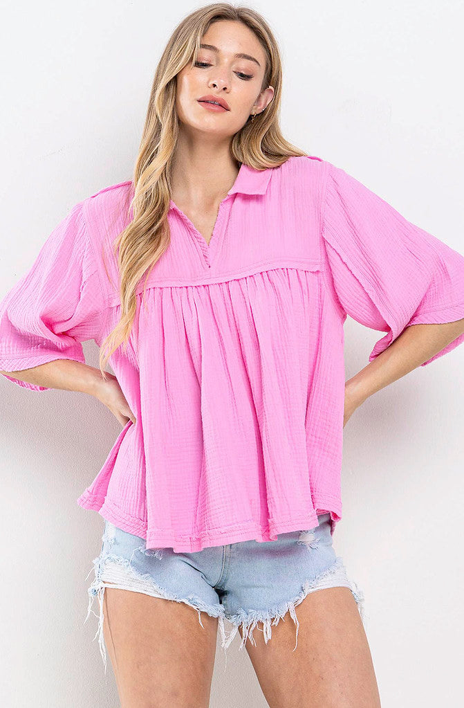 THE SHAY COLLARED TOP