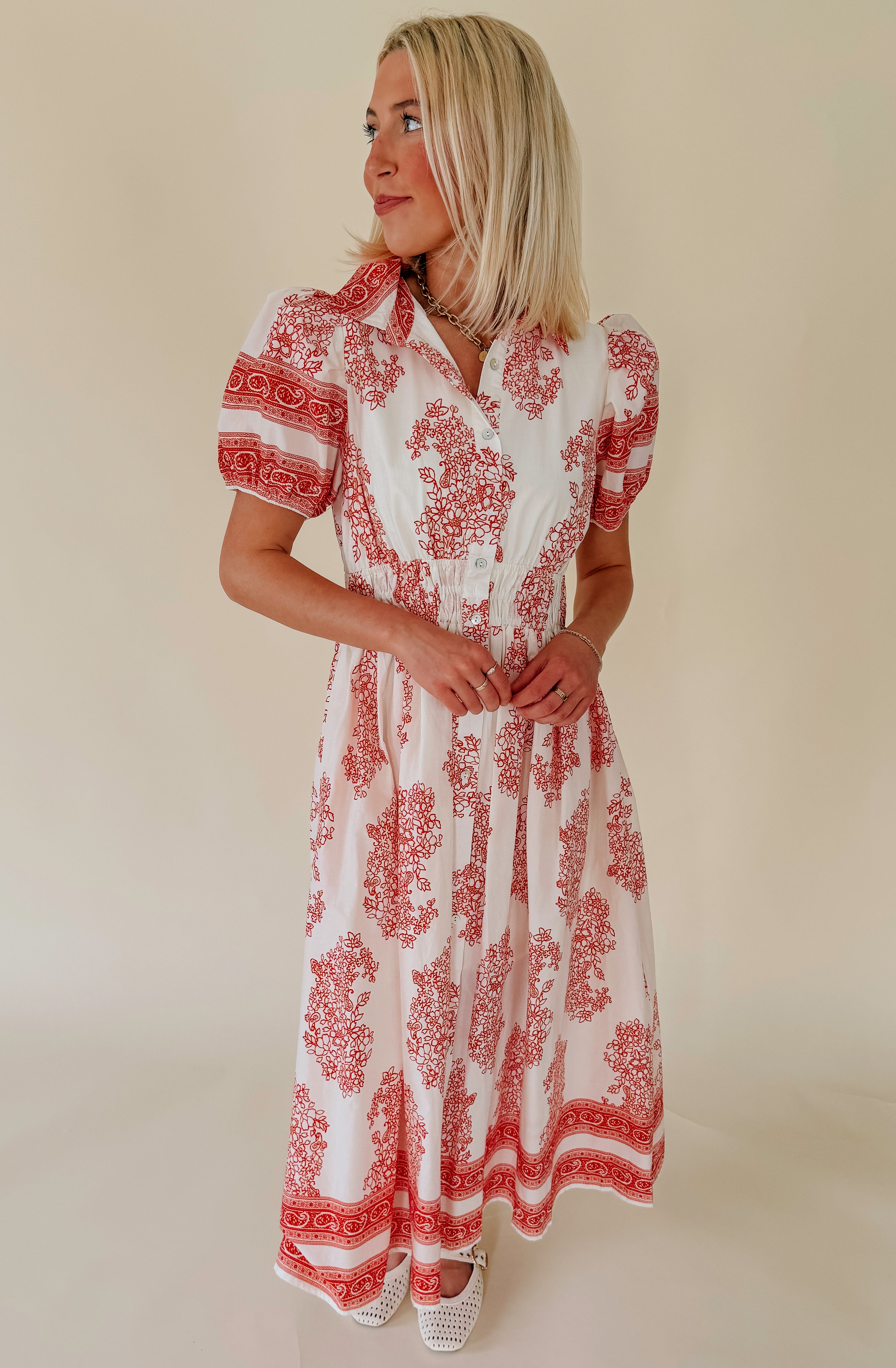 THE FRANKIE CINCHED MIDI DRESS