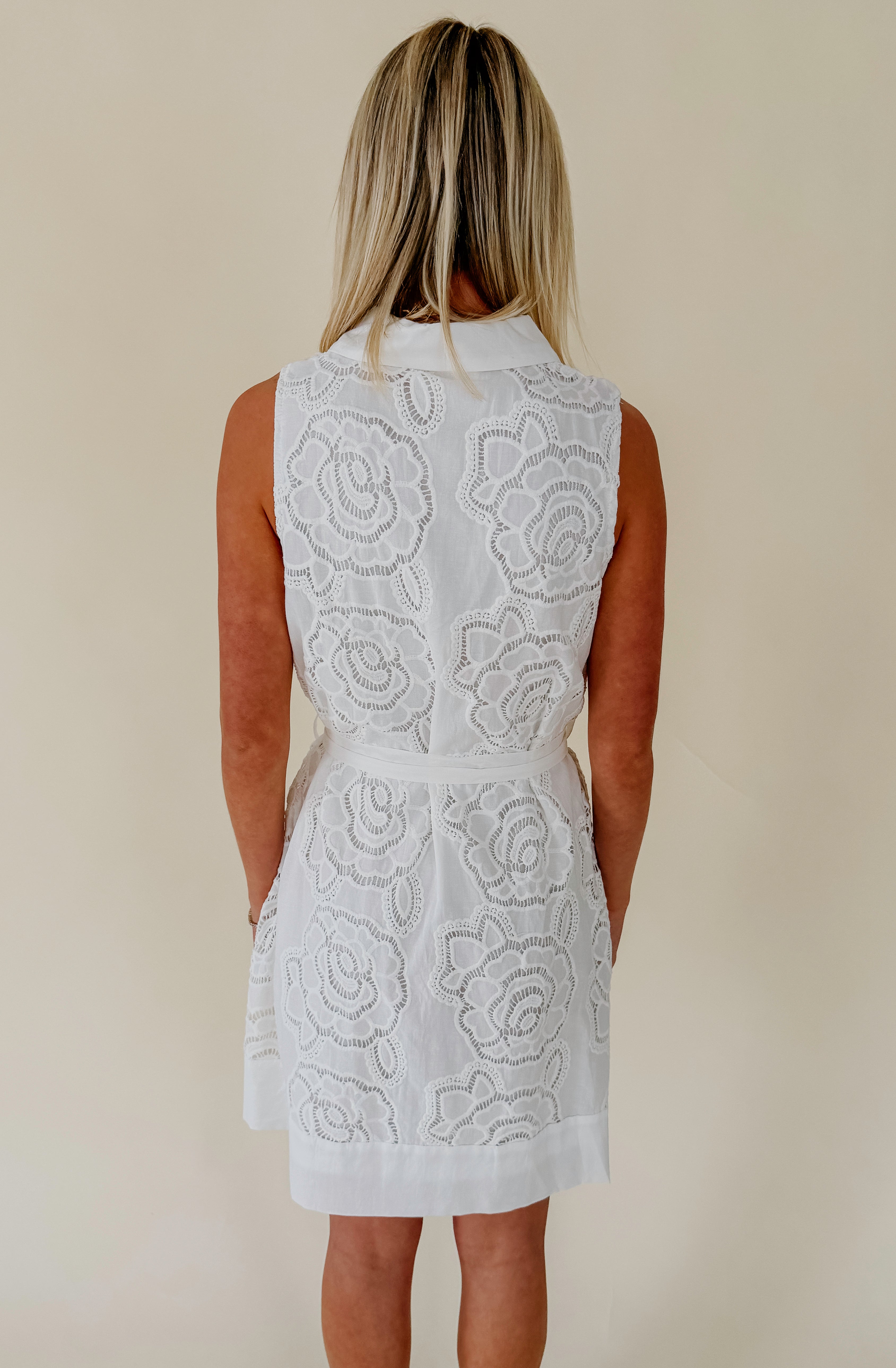 THE ELLE FLORAL EMBROIDERED MINI DRESS