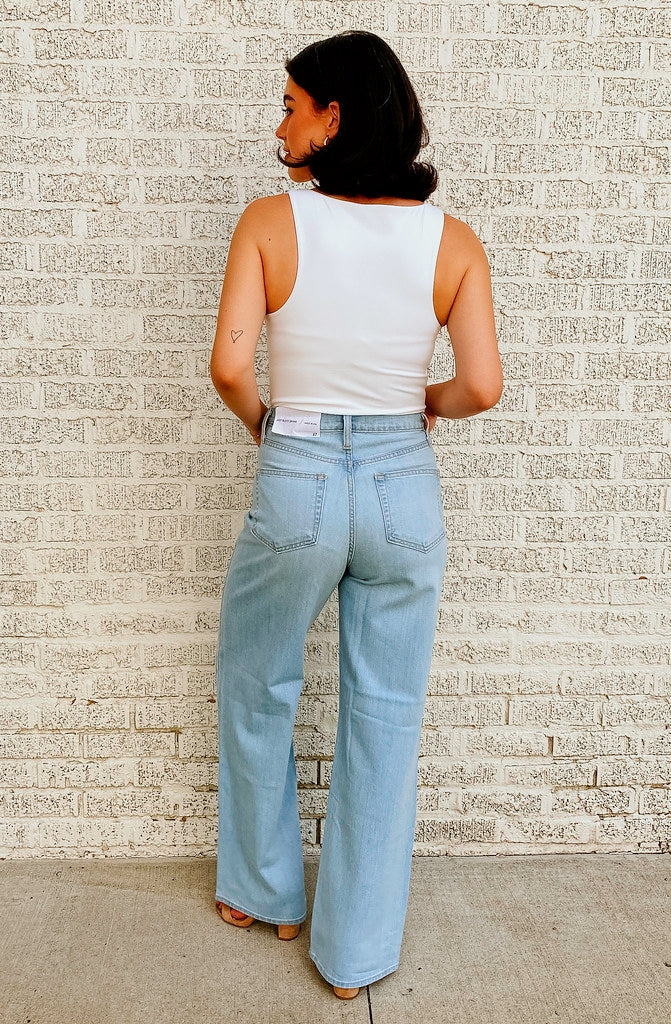 JUST BLACK RETRO WIDE STRAIGHT DENIM