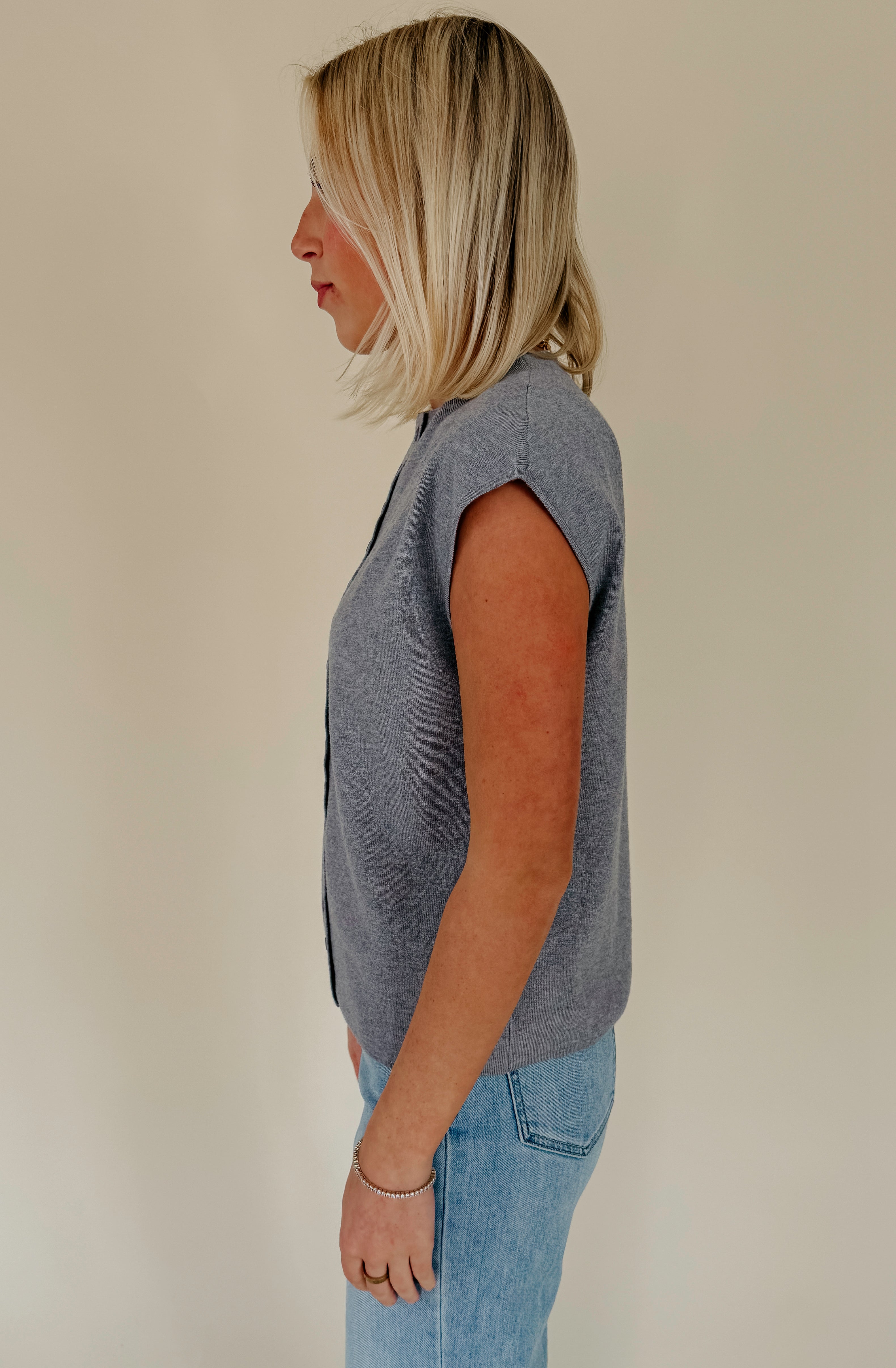 EVERYTHING IN BETWEEN BUTTONED KNIT TANK