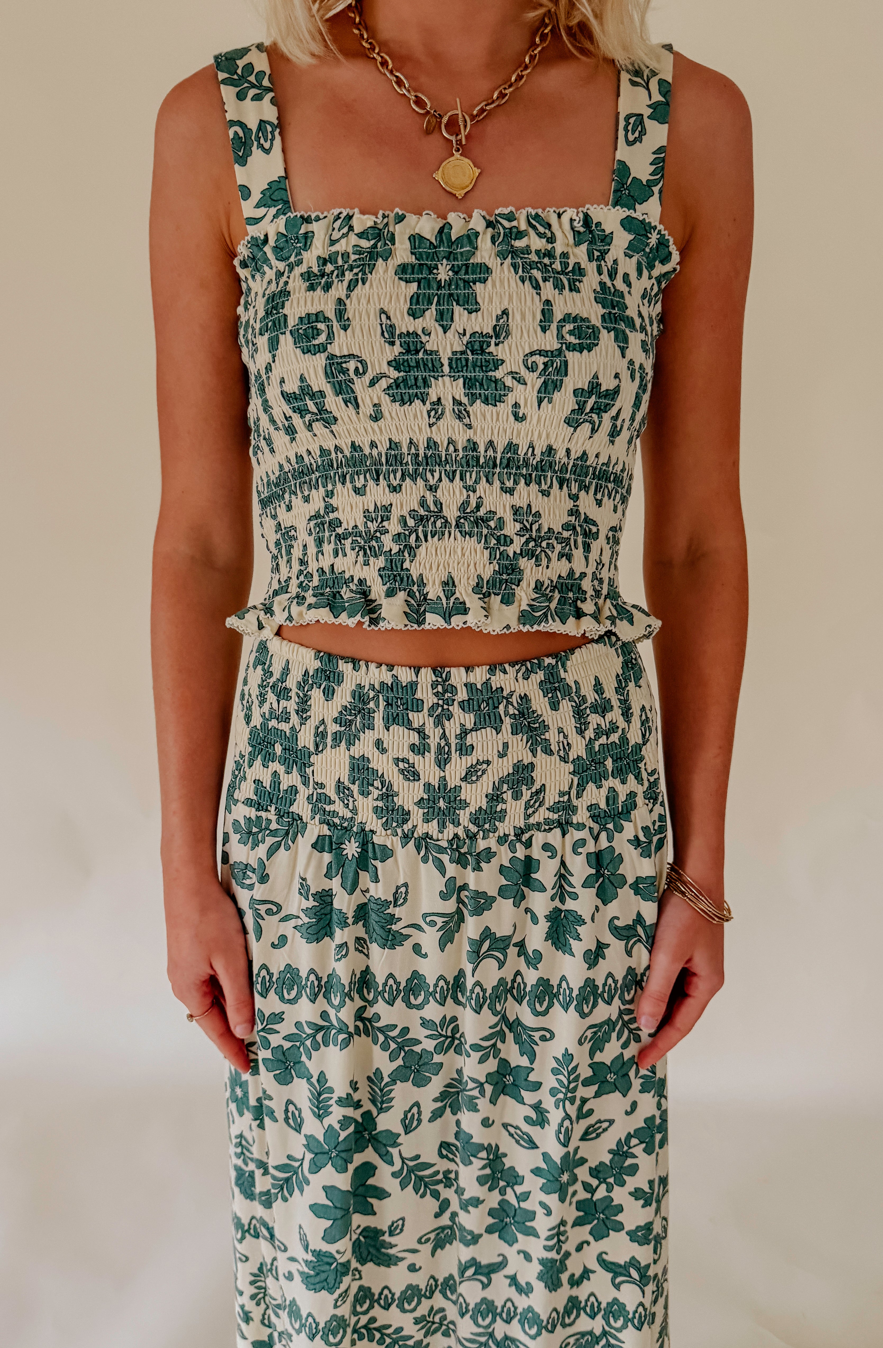 Z SUPPLY LEYA TERA PAISLEY SMOCKED TOP