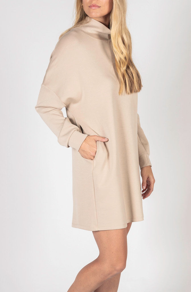 THE MONICA COWL NECK DRESS WITH POCKETS