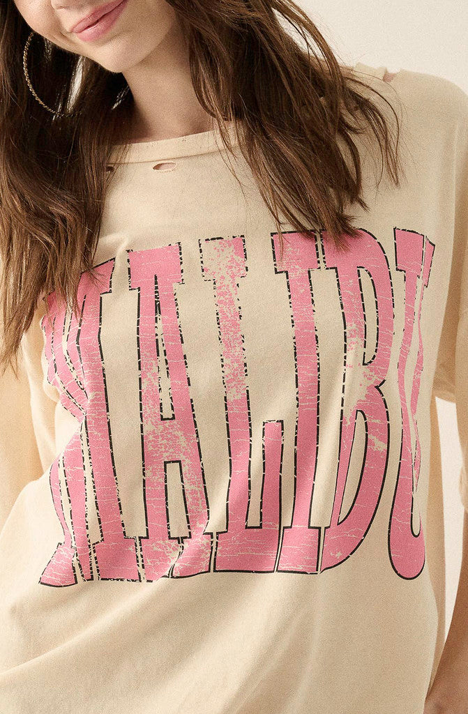 MALIBU DISTRESSED GRAPHIC TEE