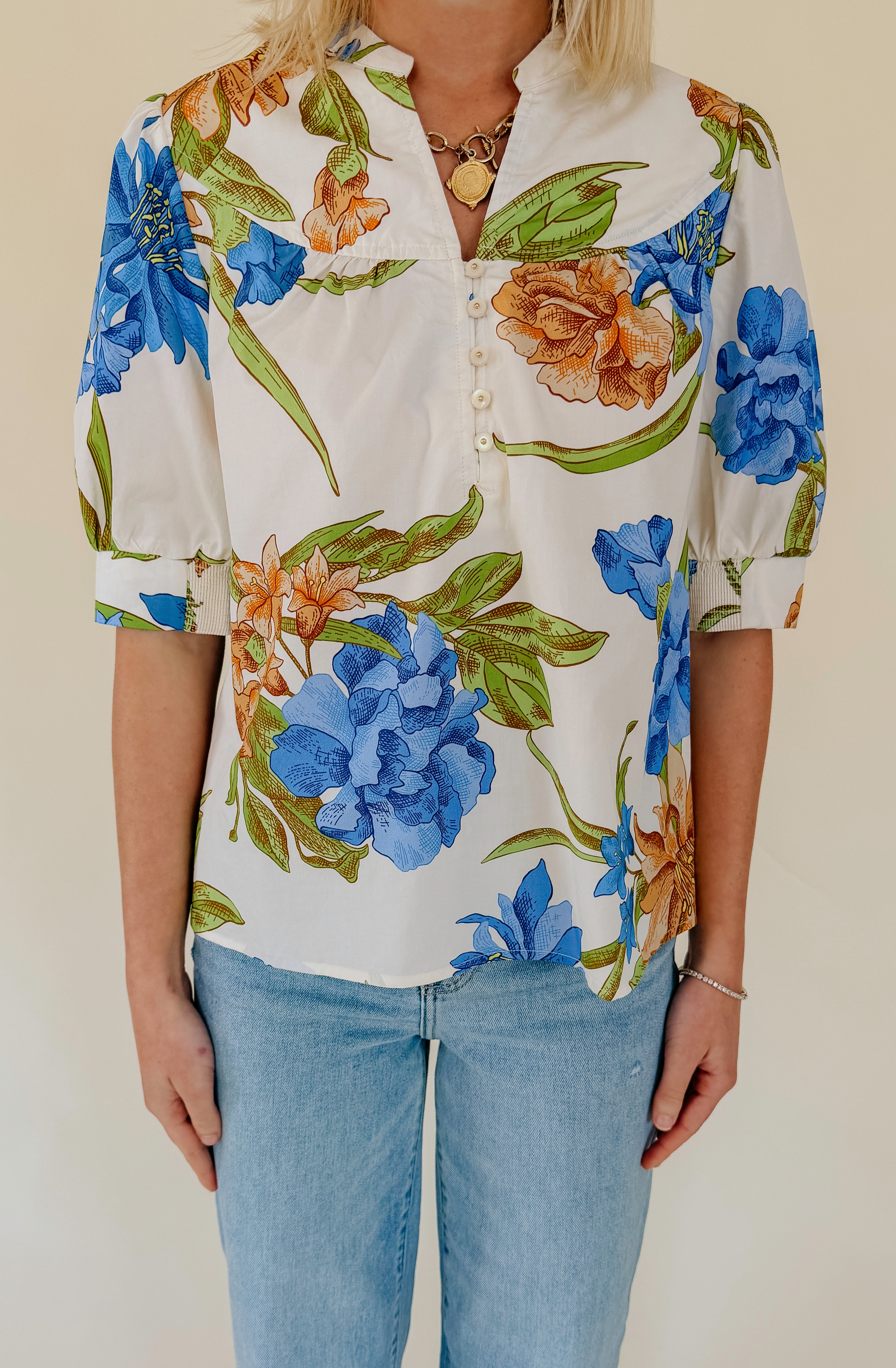 TROPIC CITY PRINTED BLOUSE