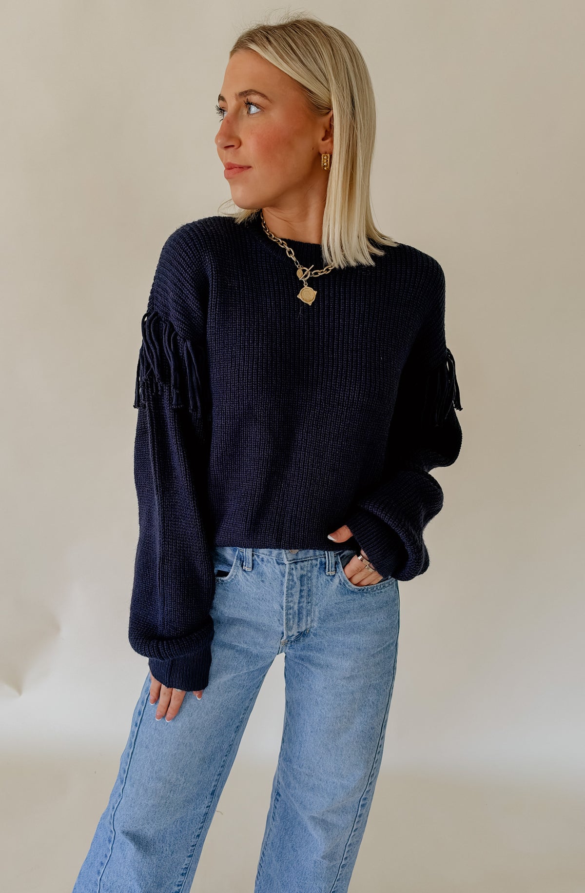 FOR THE FRINGE OF IT SWEATER