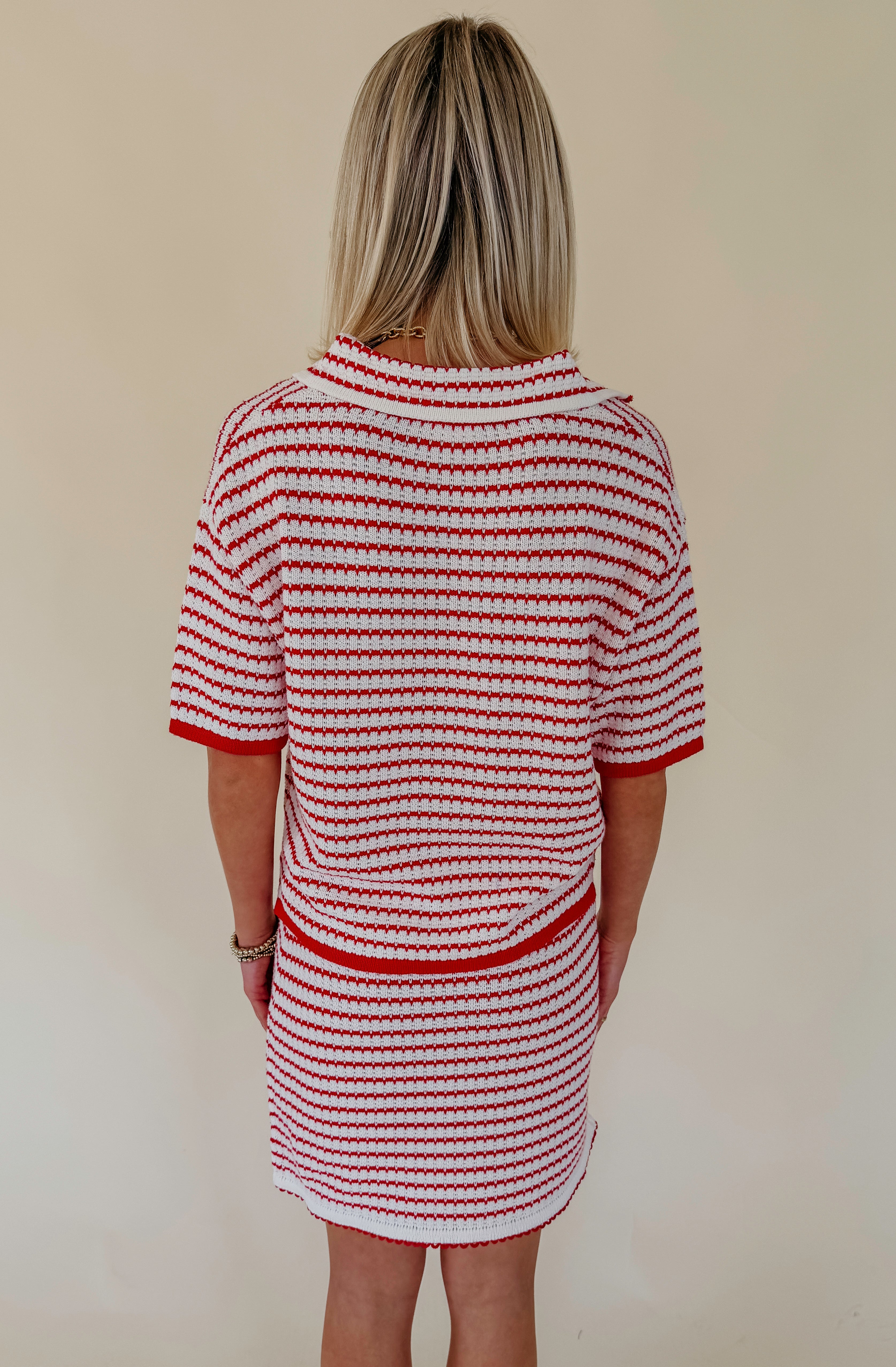 FOR SURE LIGHT KNIT POLO SWEATER