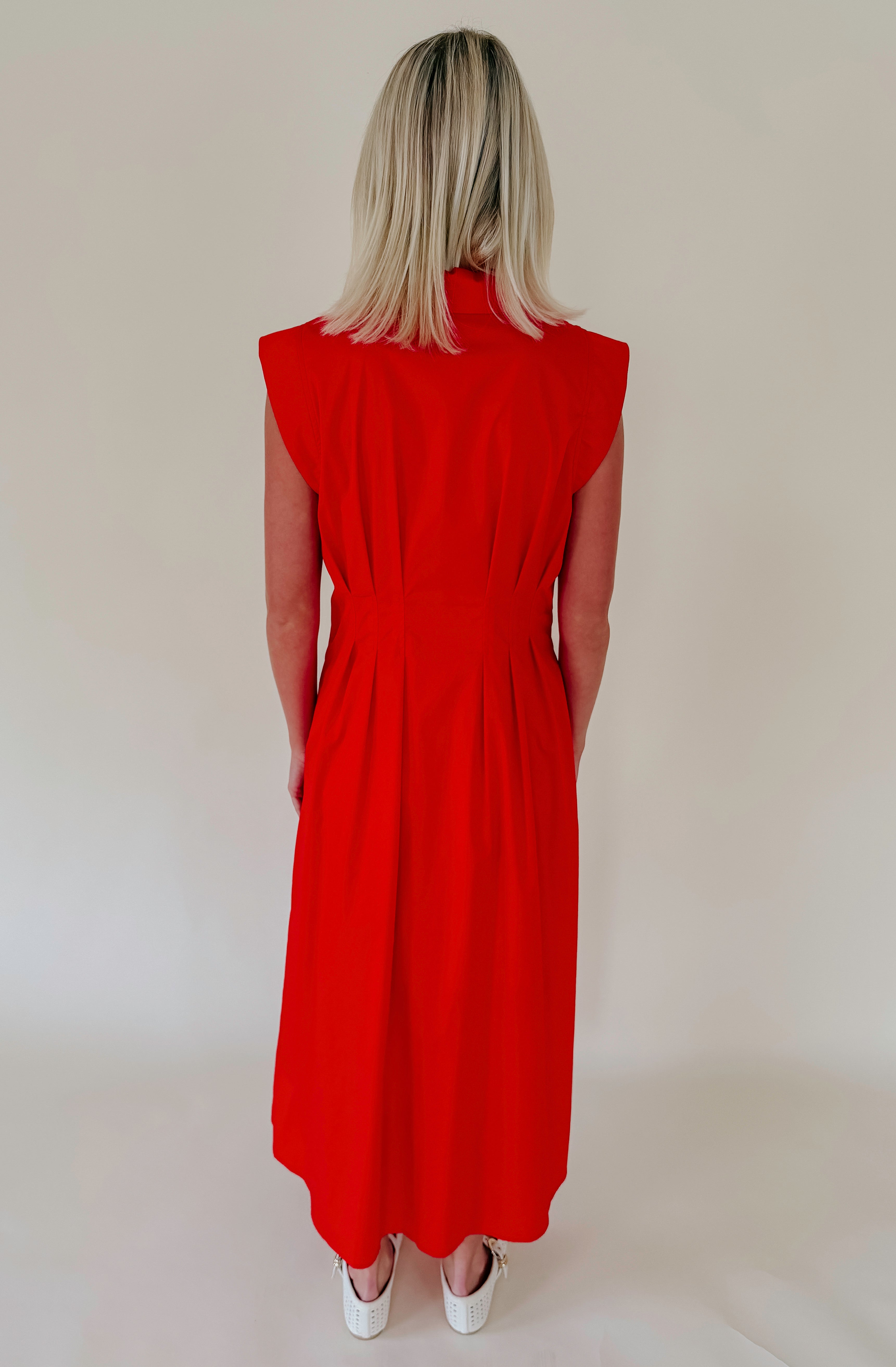 ON REPEAT PLEATED MIDI DRESS