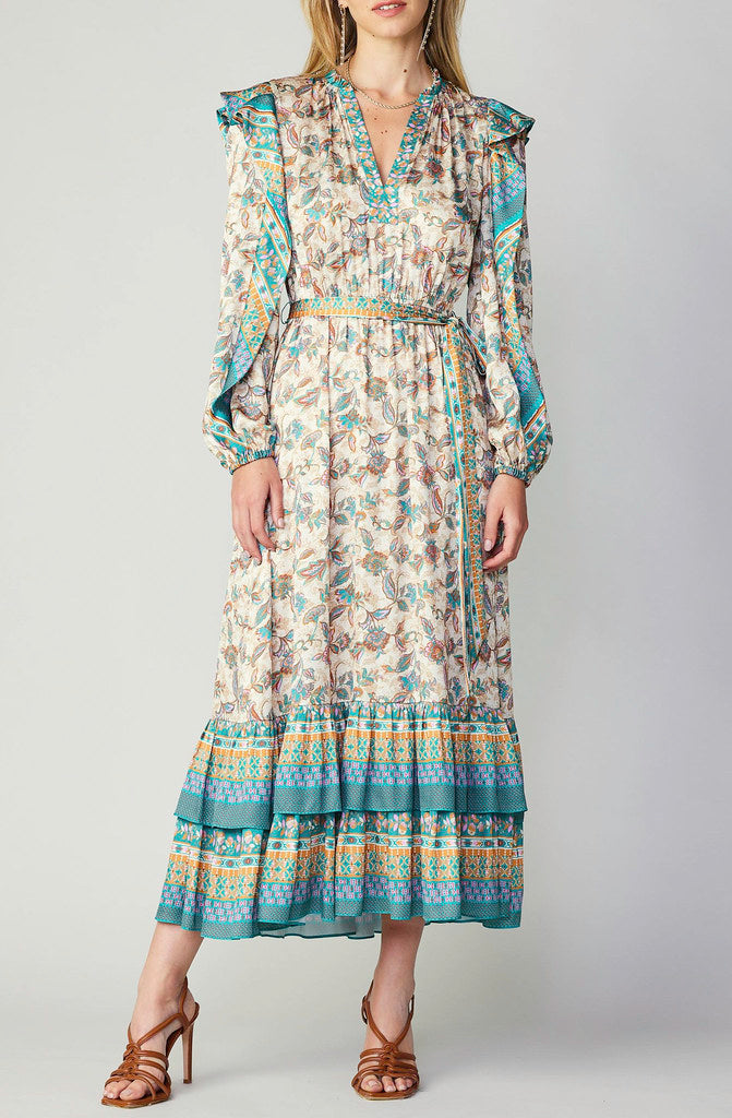 FALL MIX MIDI DRESS