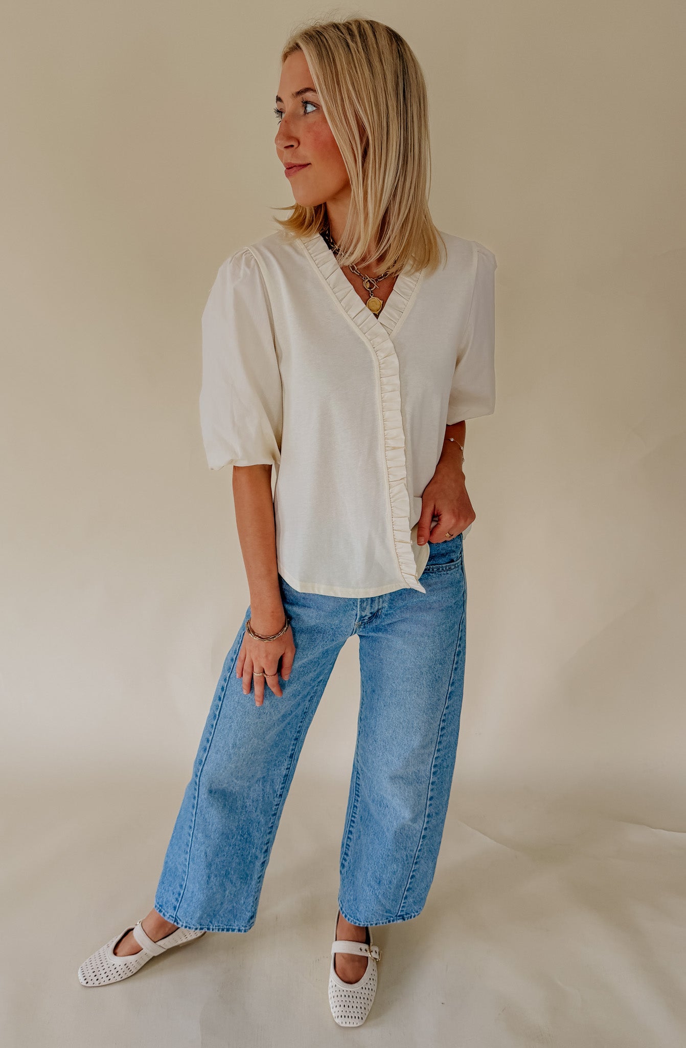 MADE THE DAY MIXED BLEND BLOUSE