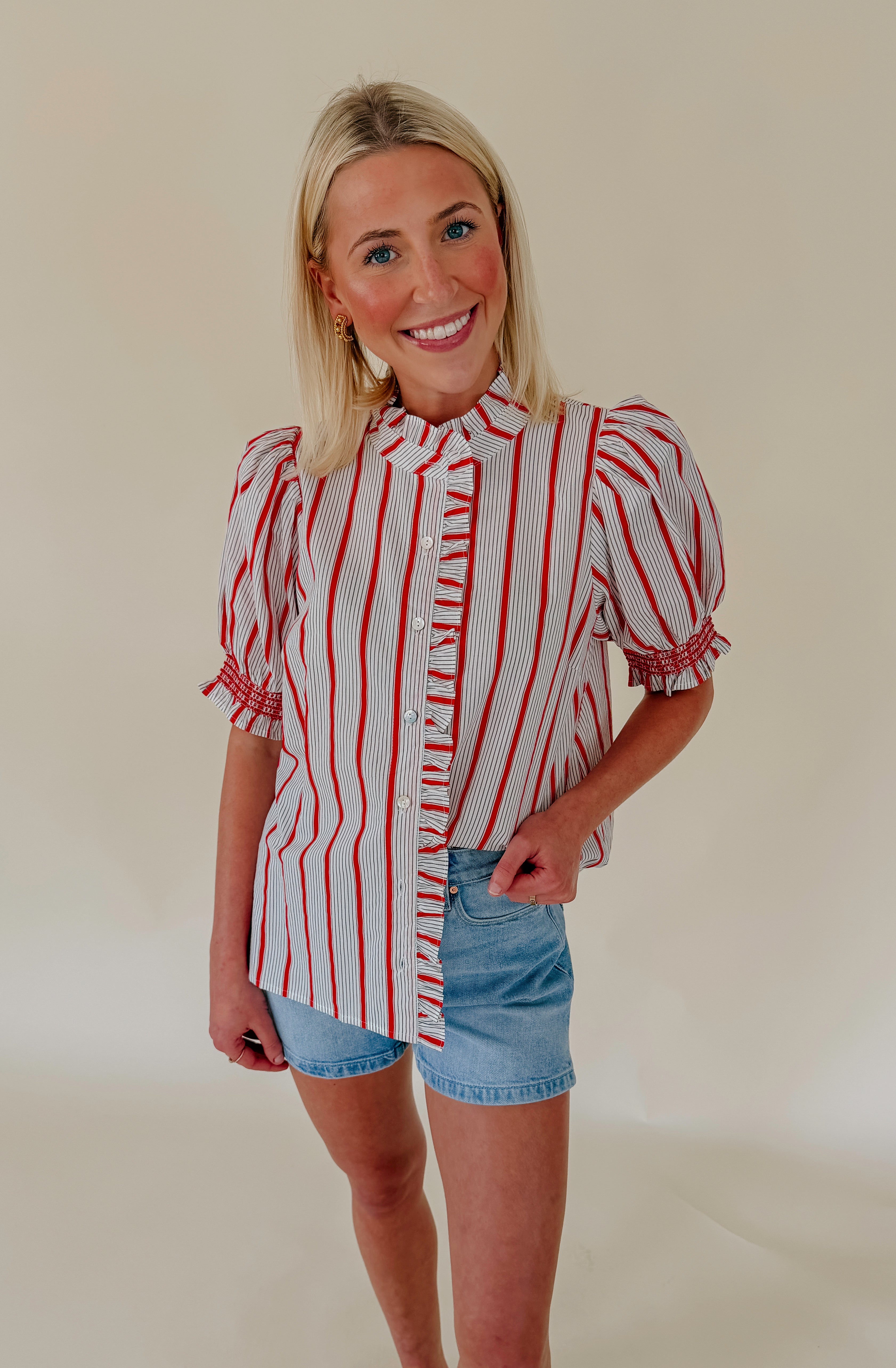 TIME FOR YOU BUTTONED BLOUSE