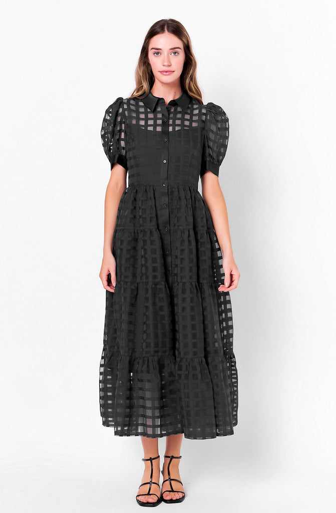 COCKTAIL HOUR ORGANZA MIDI DRESS