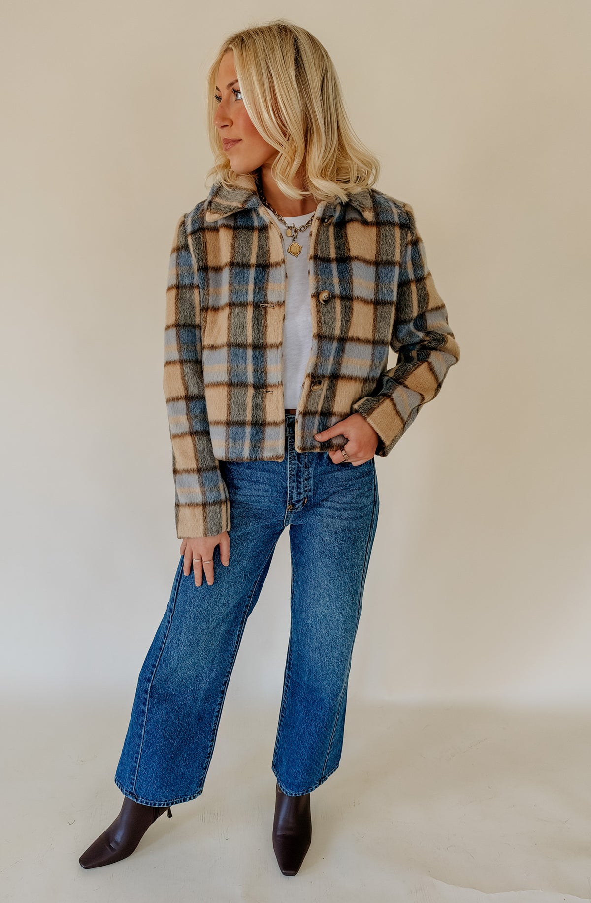 Z SUPPLY PETRA PLAID SHRUNKEN JACKET