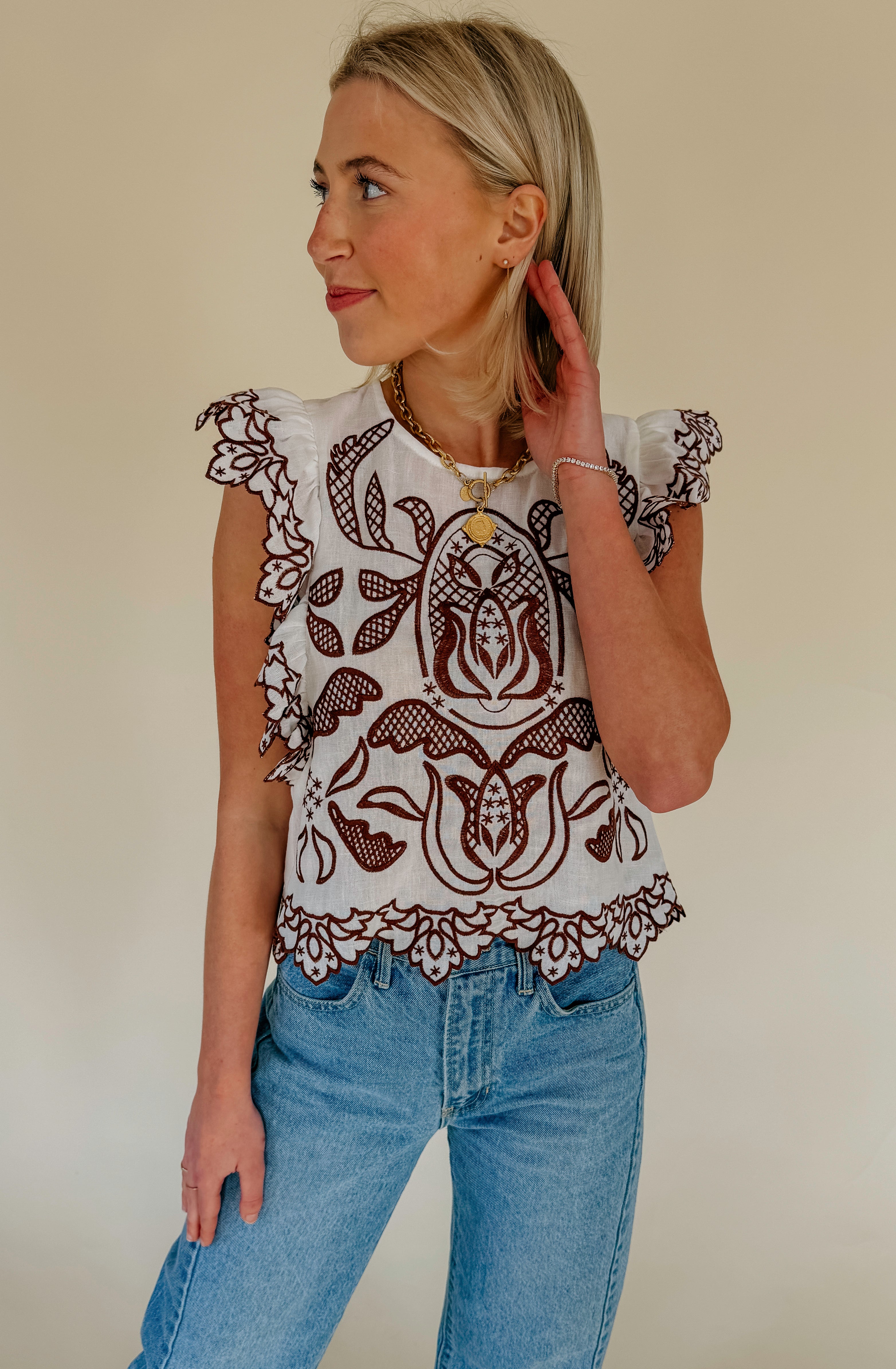 THE HAVEN EMBROIDERED BLOUSE