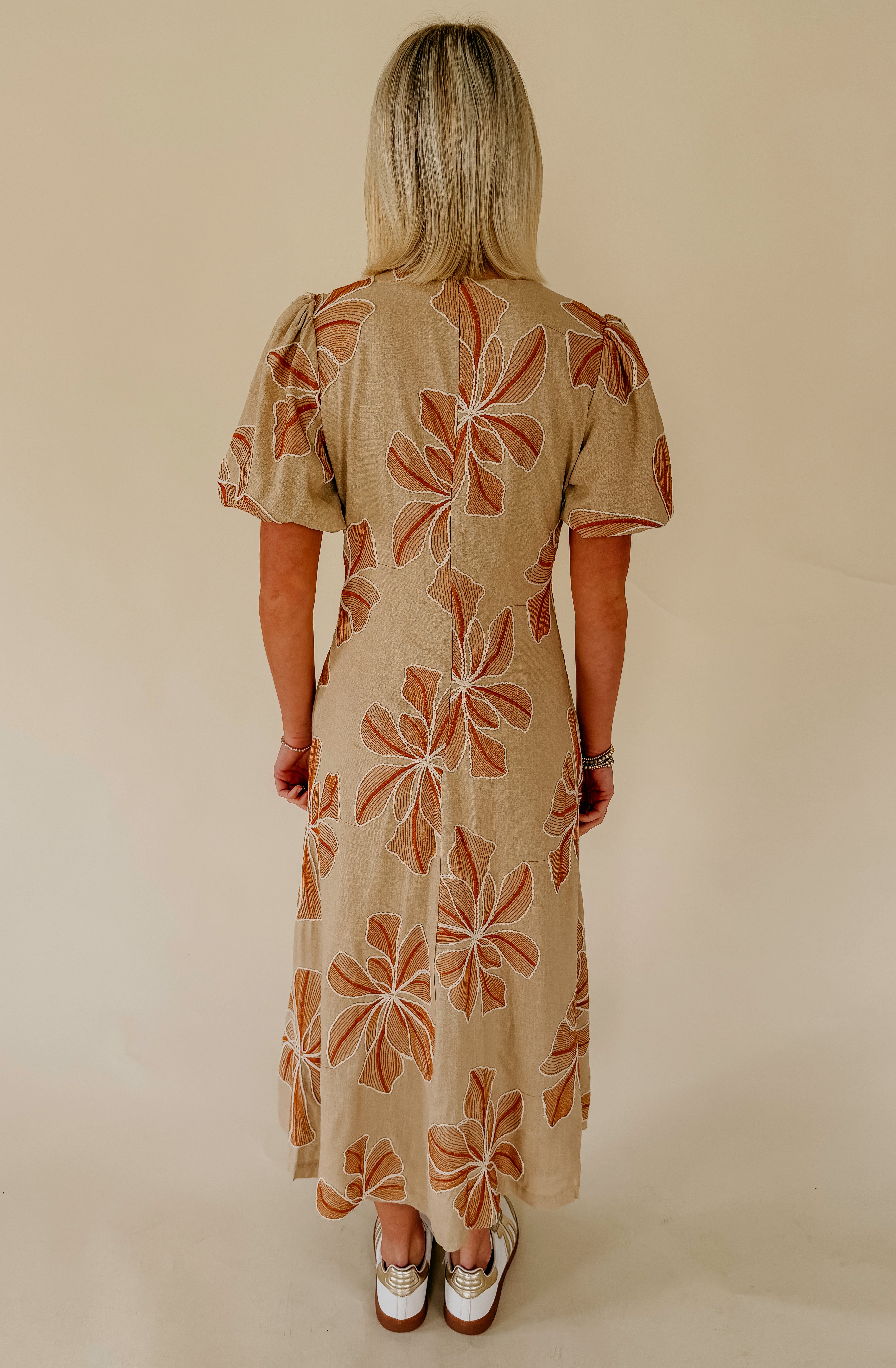 THE KENZI EMBROIDERED MIDI DRESS