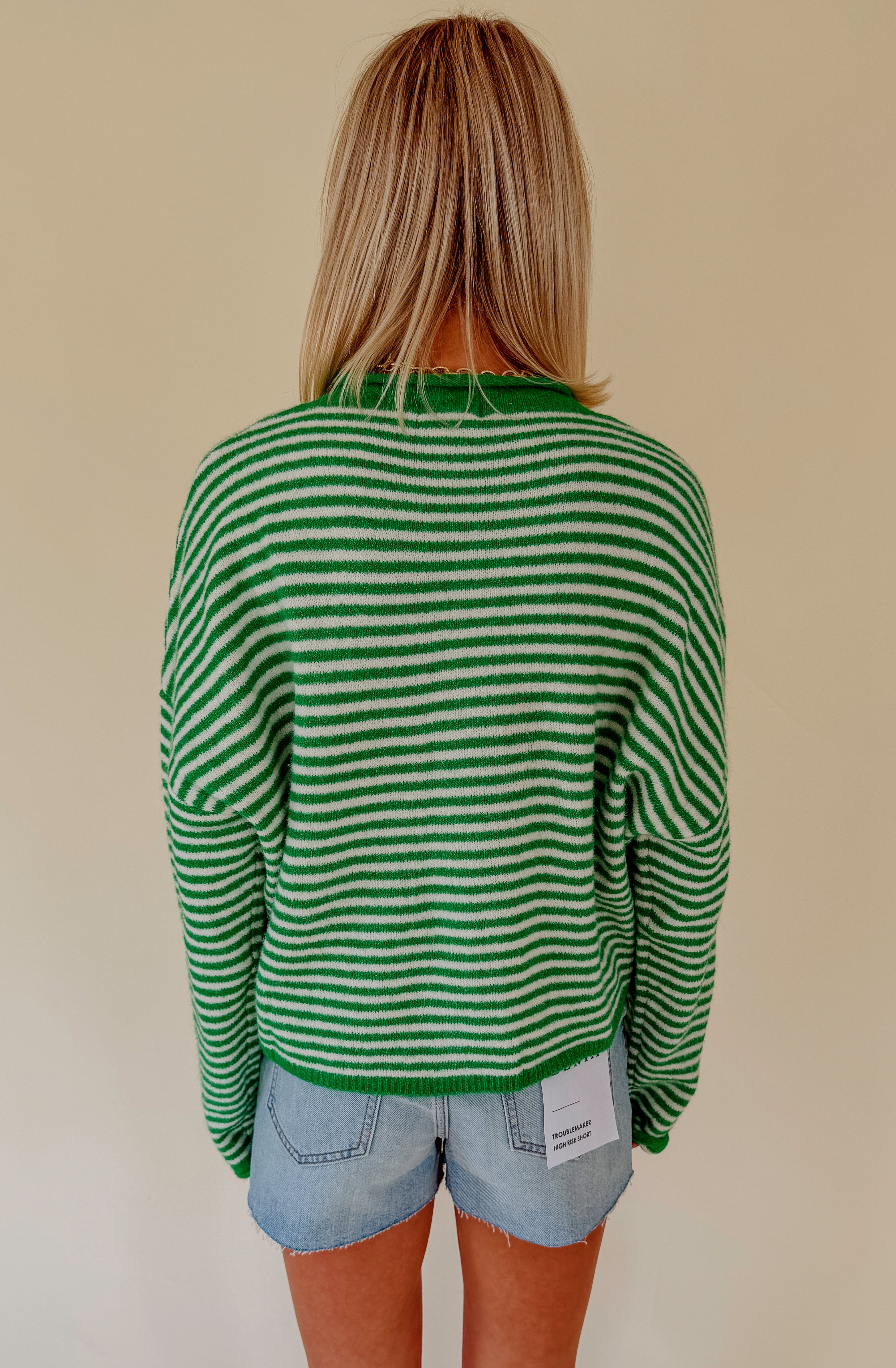 LUCK OF IT ALL STRIPED CARDIGAN