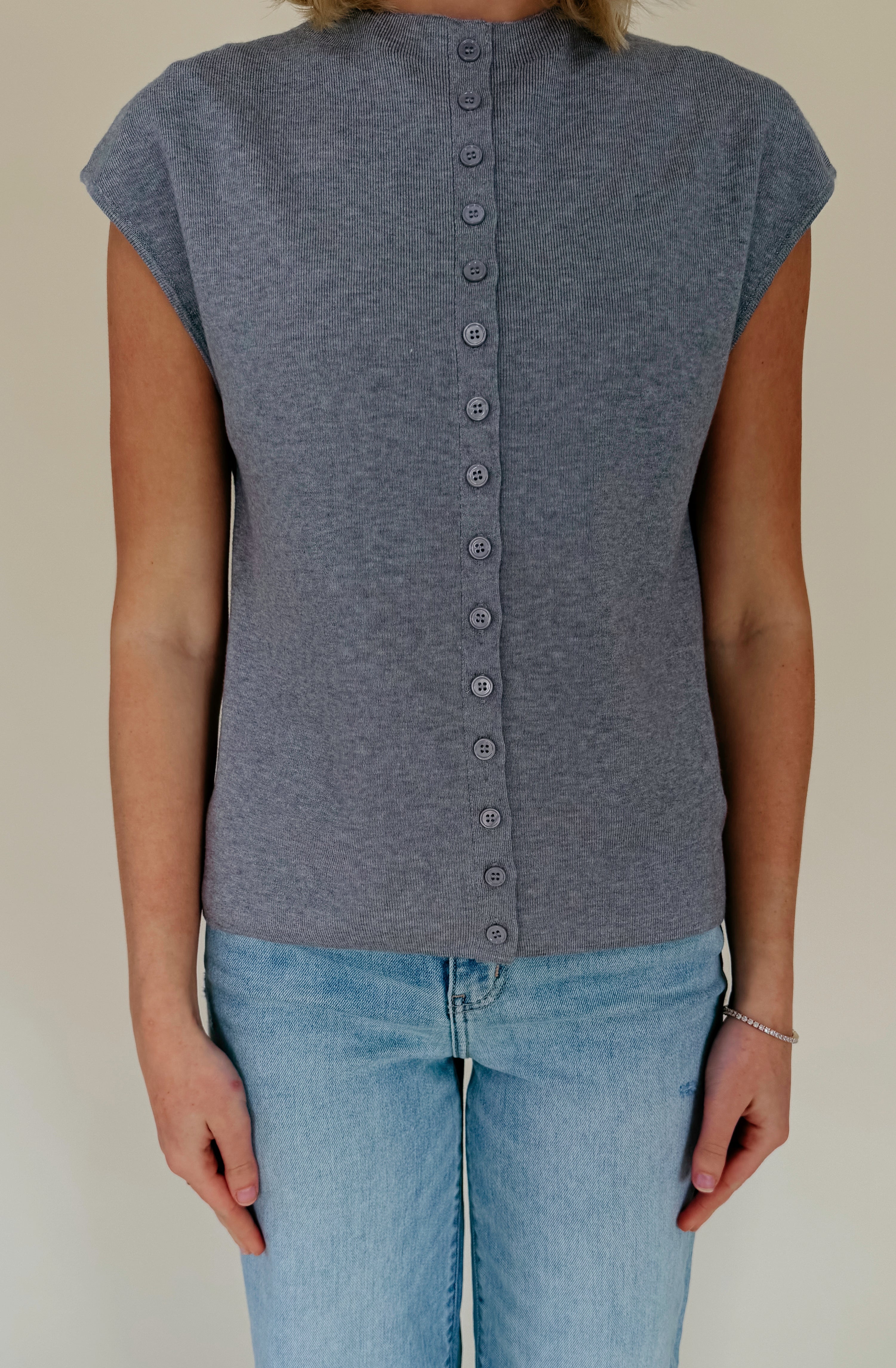 EVERYTHING IN BETWEEN BUTTONED KNIT TANK