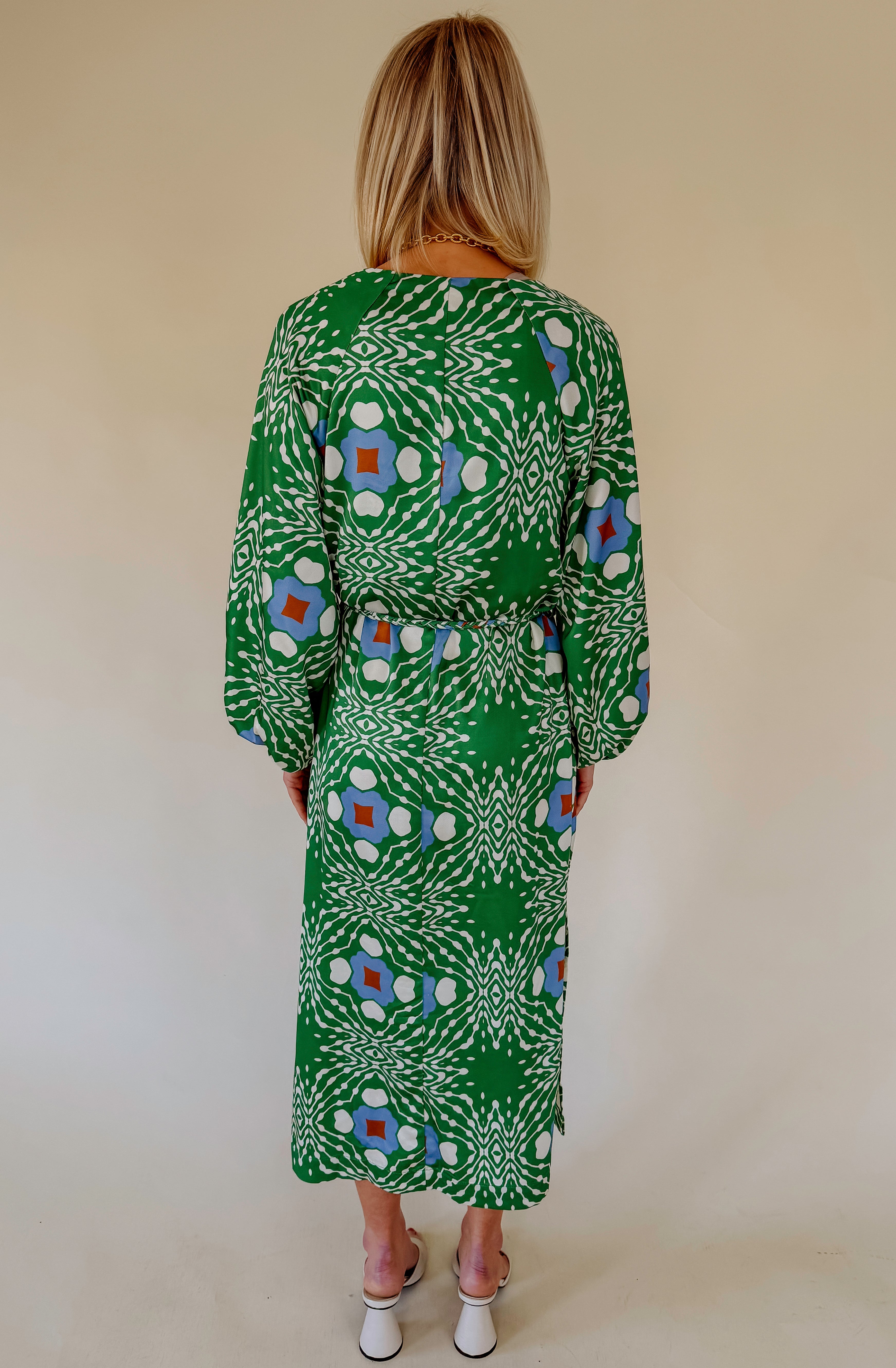 CIEBON JARDON GEO PRINT MIDI DRESS