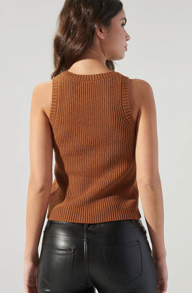 COFFEE HOUR RIBBED SWEATER TANK