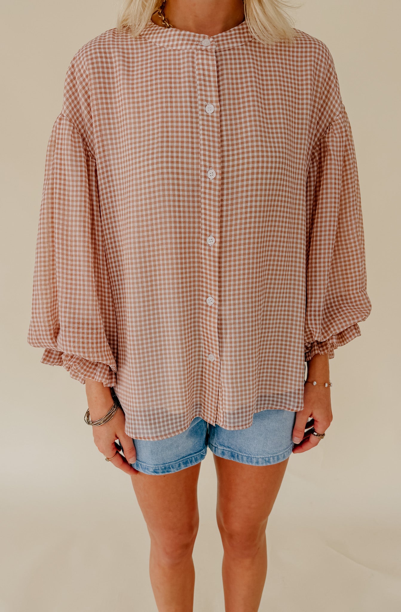 PICNIC PERFECT GINGHAM RELAXED BLOUSE