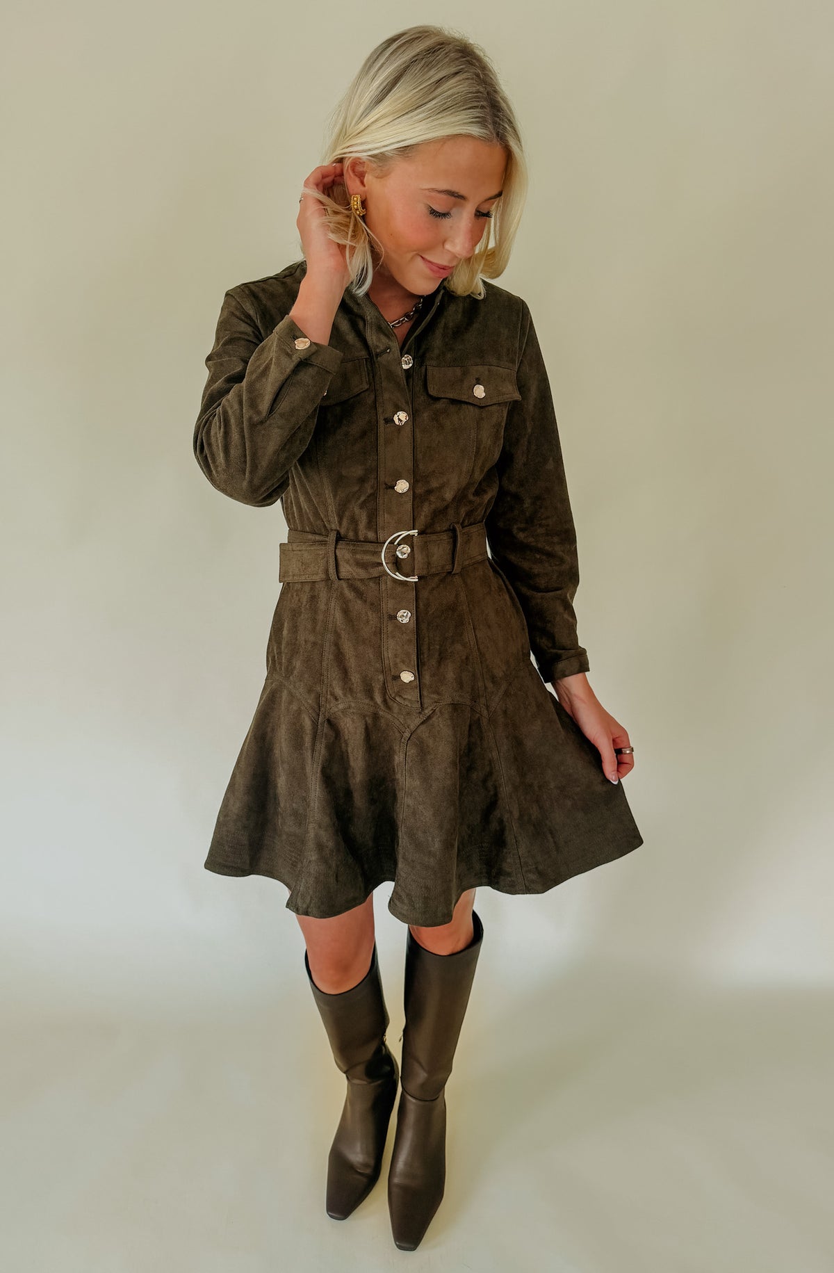 CIEBON KENNEDY BELTED MINI DRESS