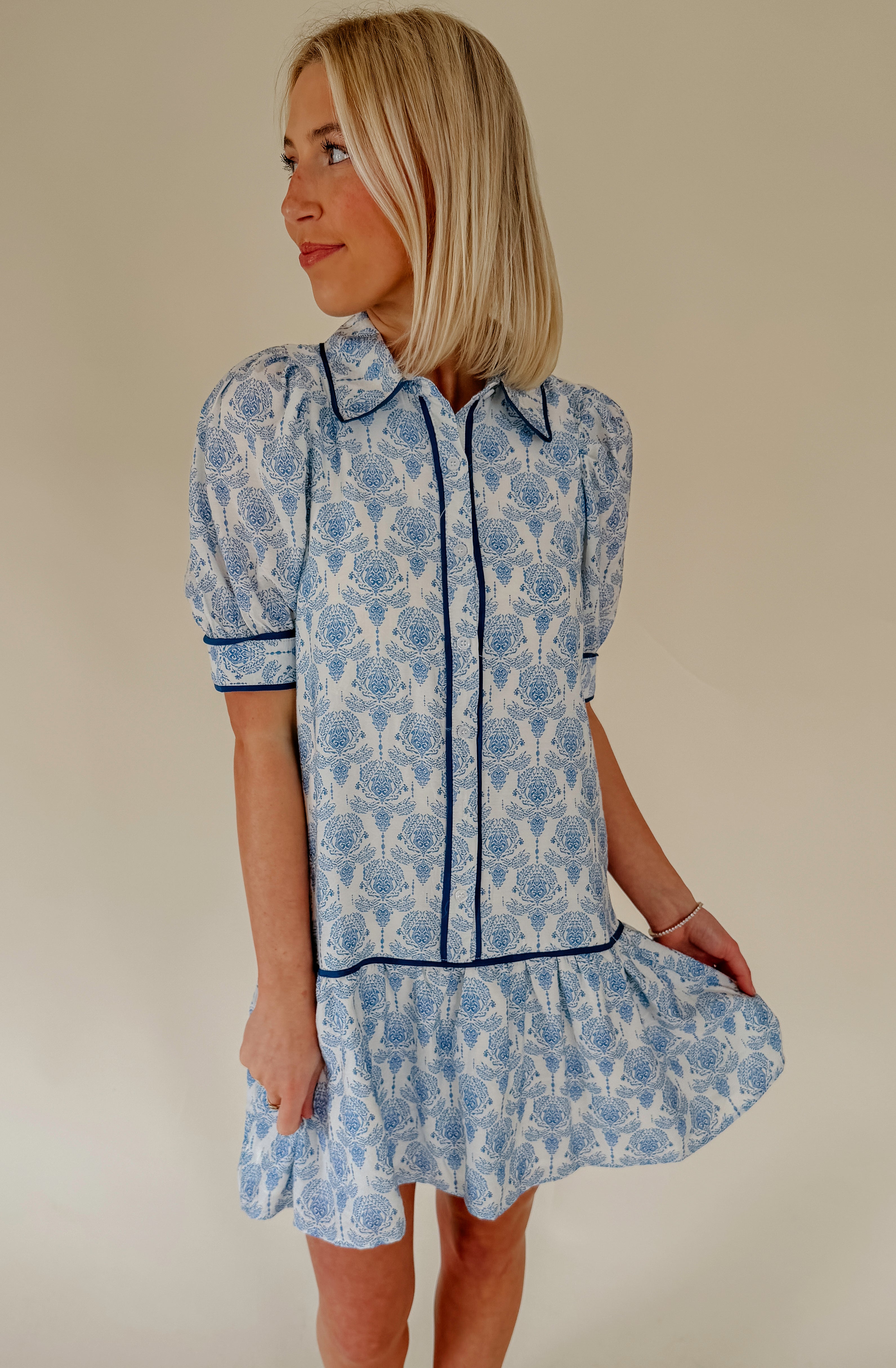 CAPRI BUTTONED MINI DRESS