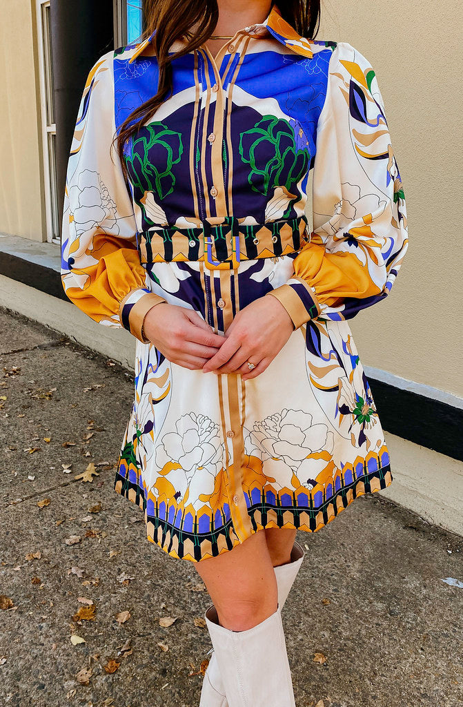 CIEBON BILLY LONG SLEEVED BELTED DRESS