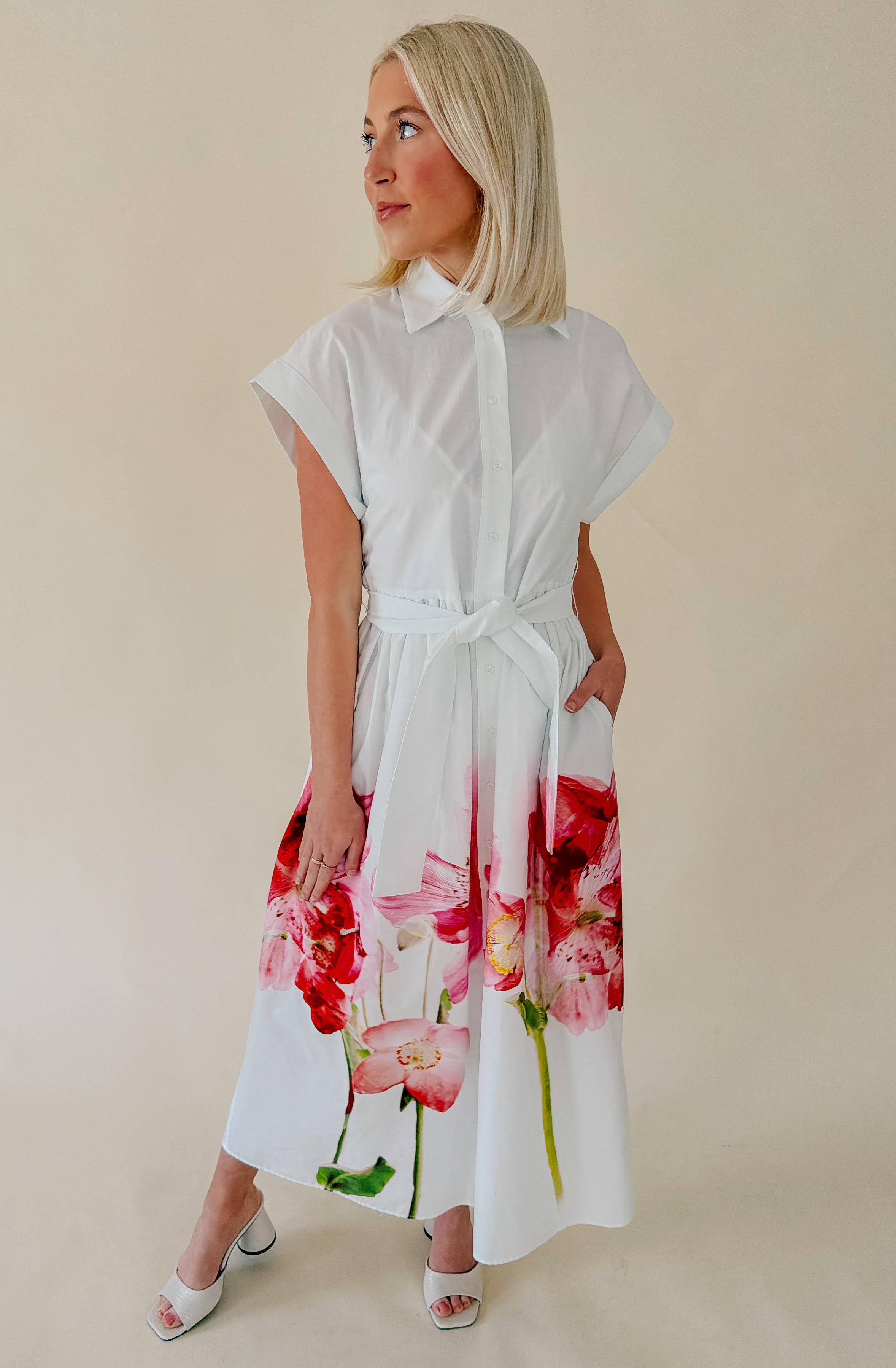 LAVENDER BROWN OCEAN MIDI DRESS