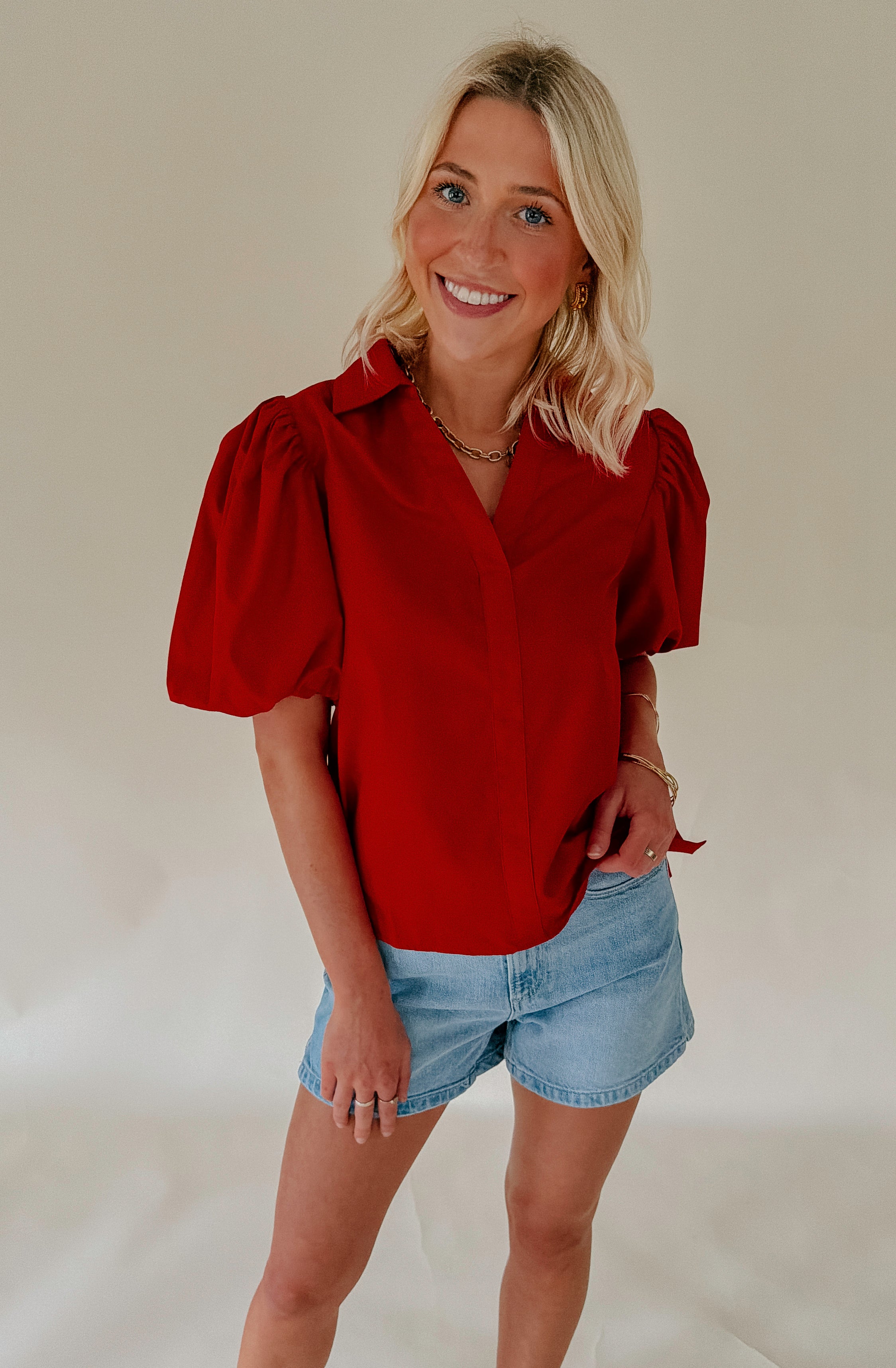 THE HARRIET POPLIN BLEND BLOUSE