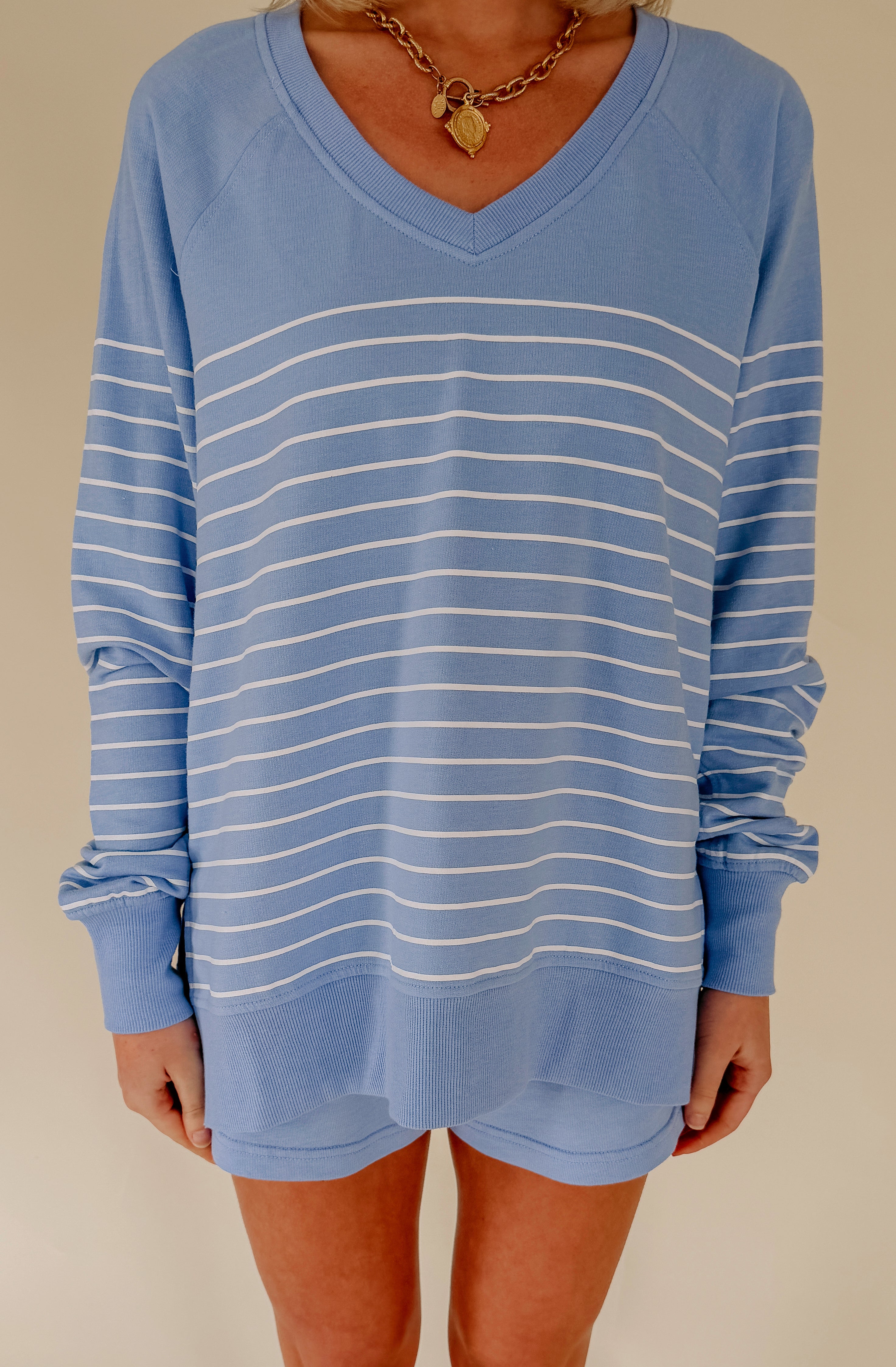 Z SUPPLY WEEKENDER STRIPE V NECK