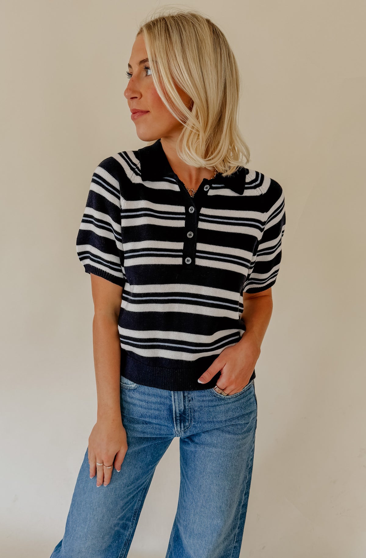 PAIGE BIRCH STRIPED SWEATER TOP