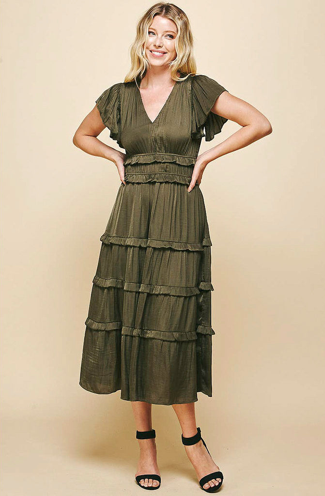 SOLID FOR FALL MIDI DRESS