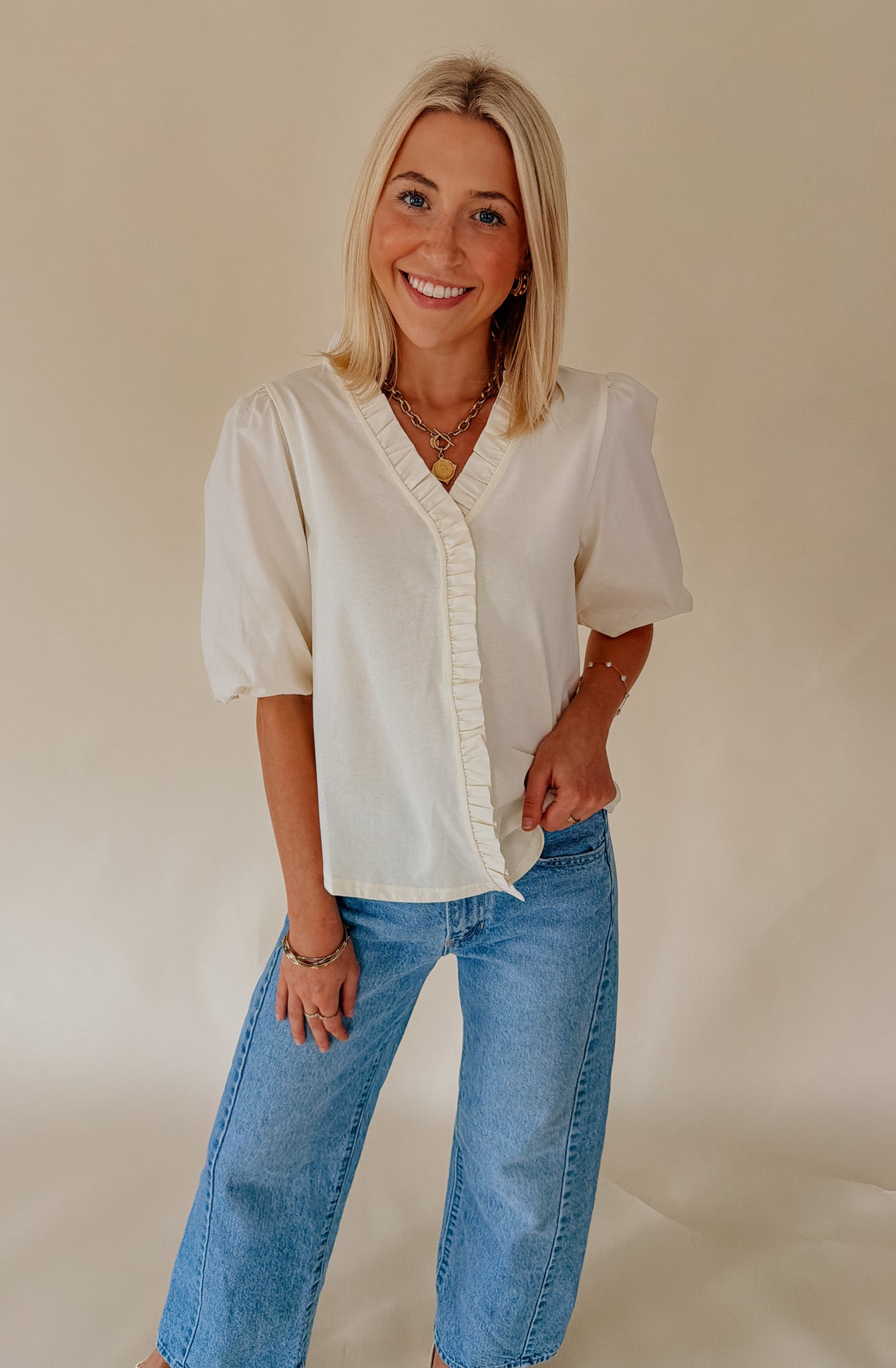 MADE THE DAY MIXED BLEND BLOUSE