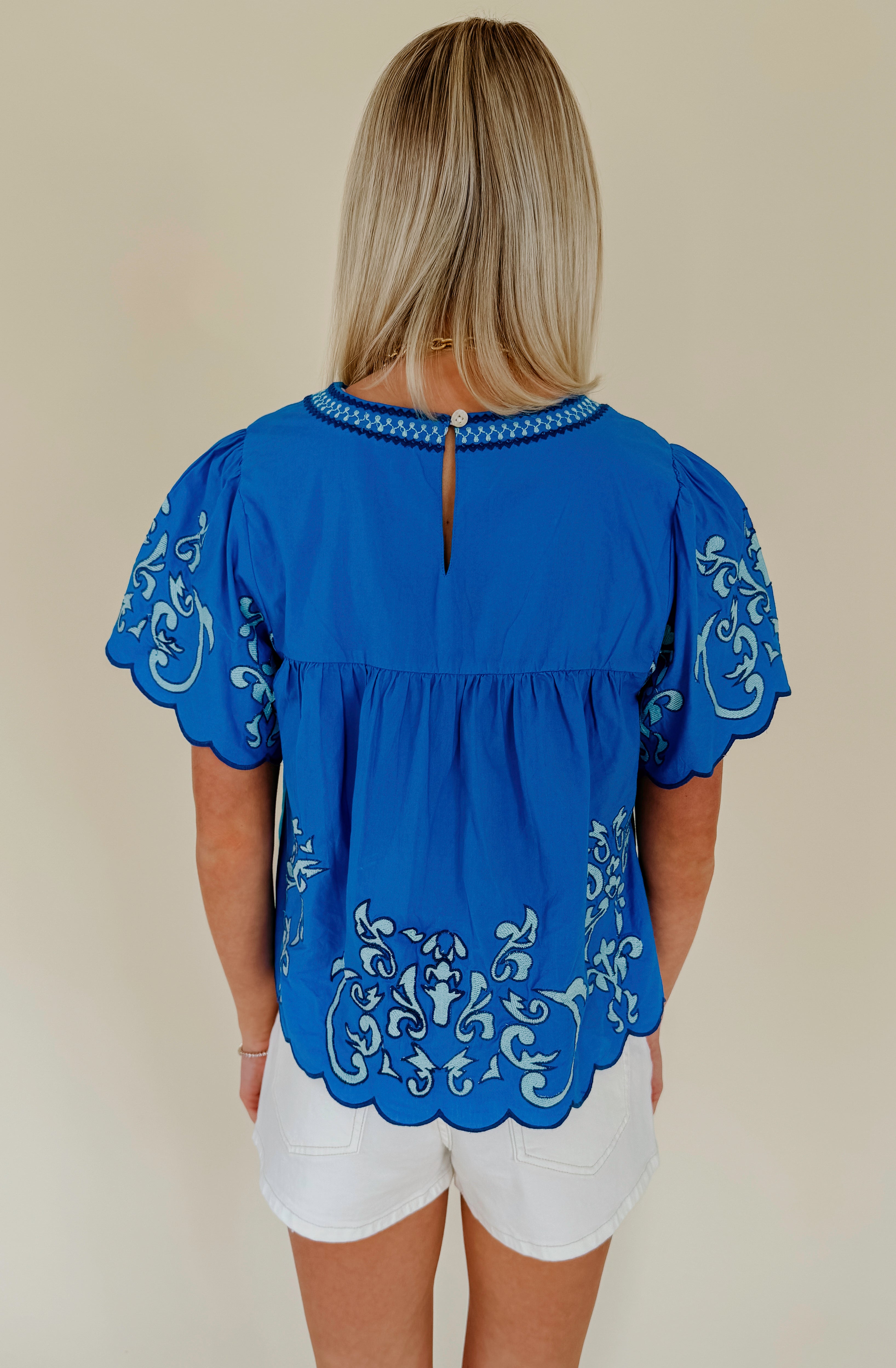 FOR FUN EMBROIDERED BLOUSE