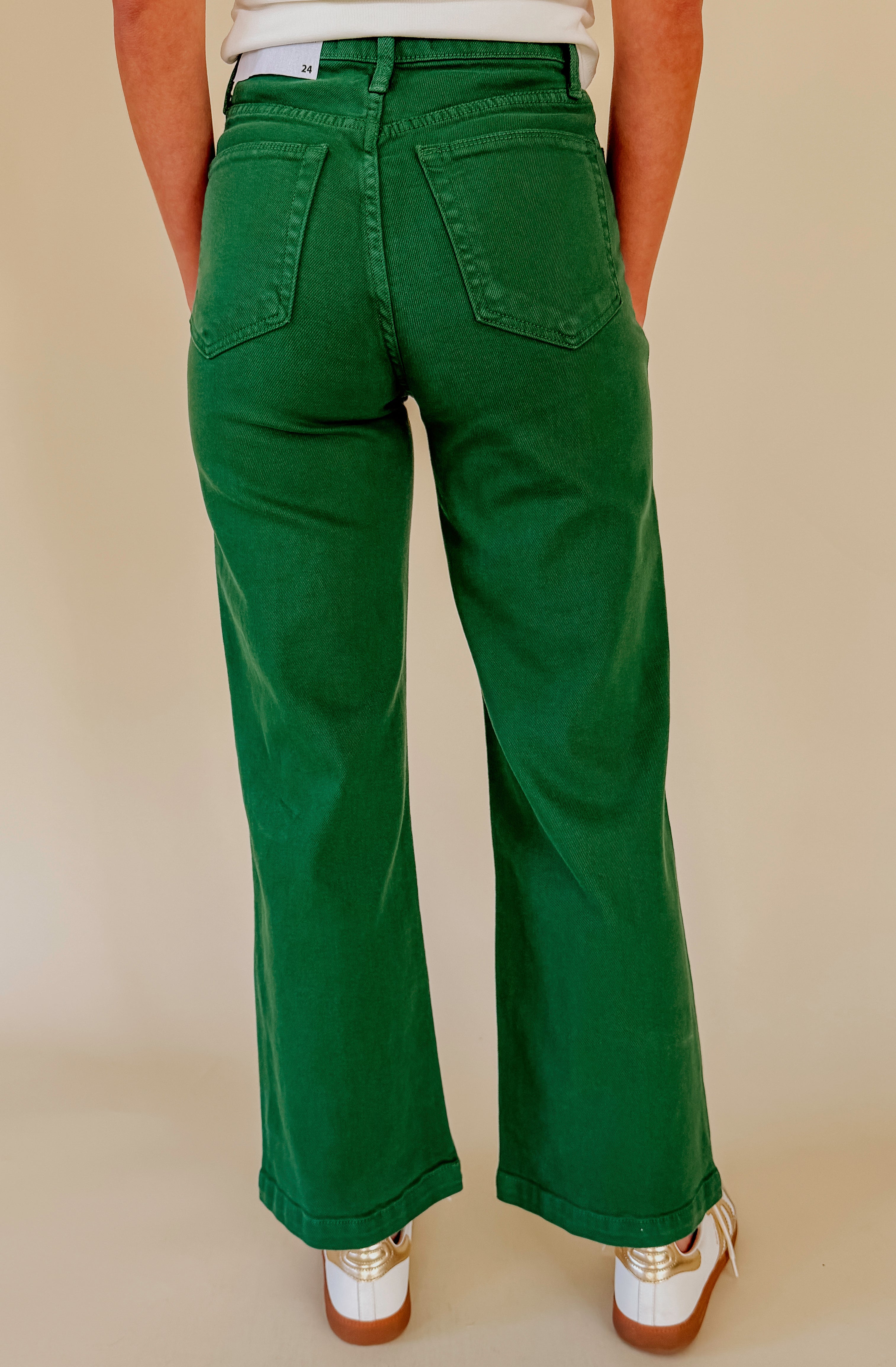 JUST BLACK PATCH POCKET WIDE LEG DENIM